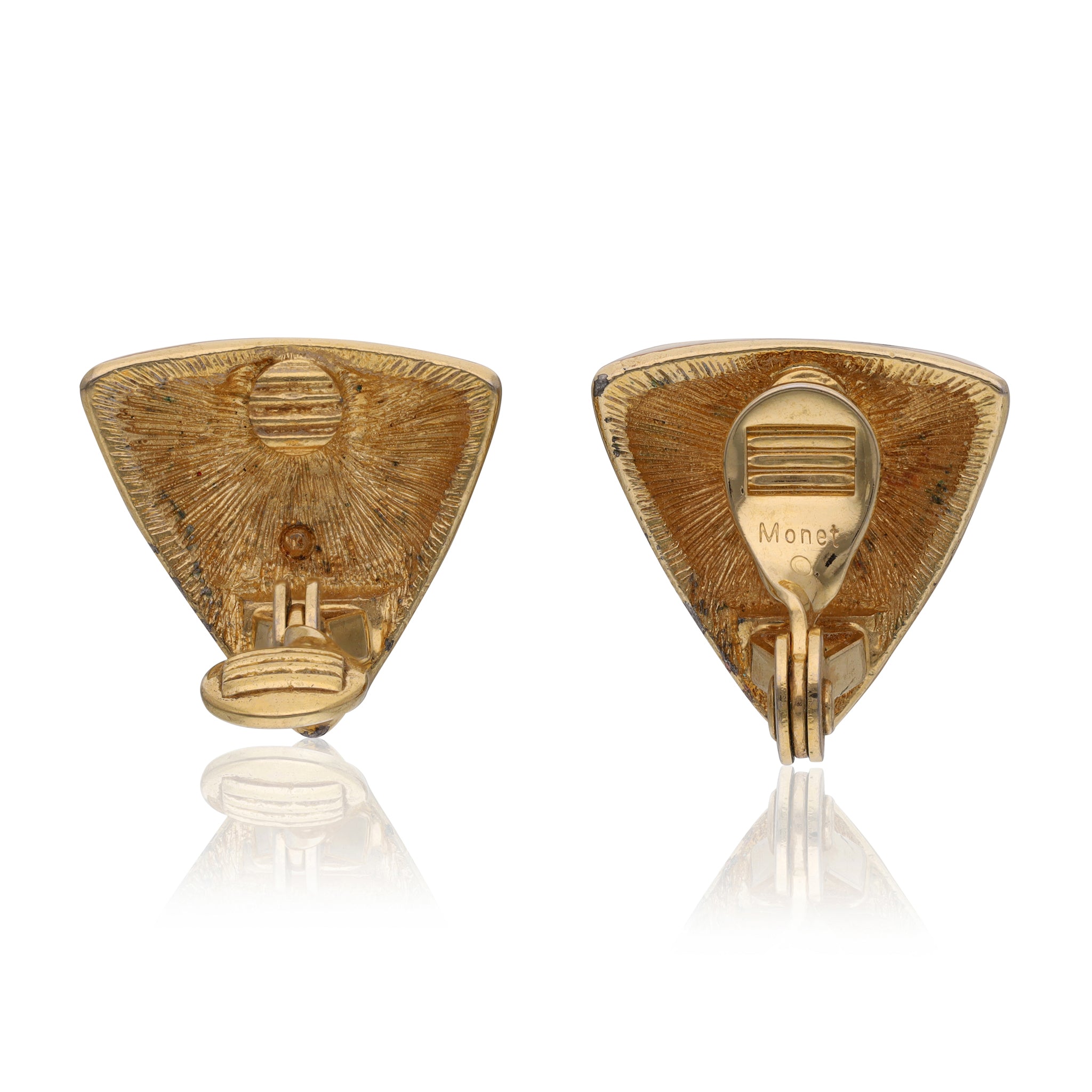 Vintage Monet Triangular Ear Clips