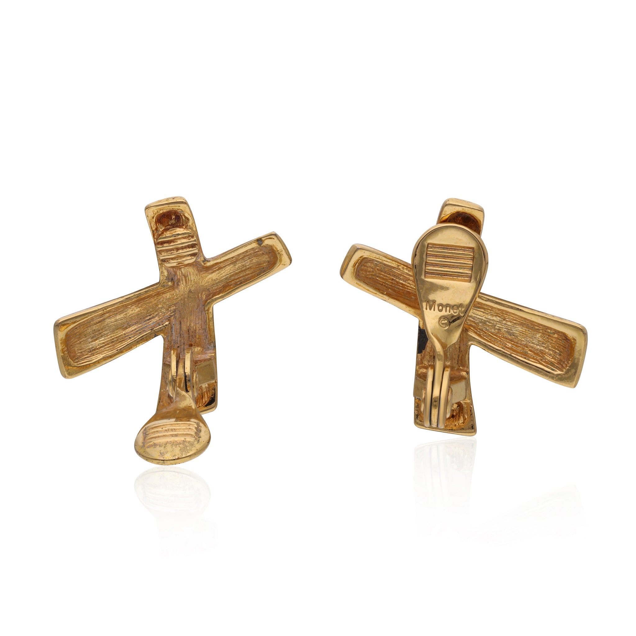 Vintage Monet X shape Ear Clips