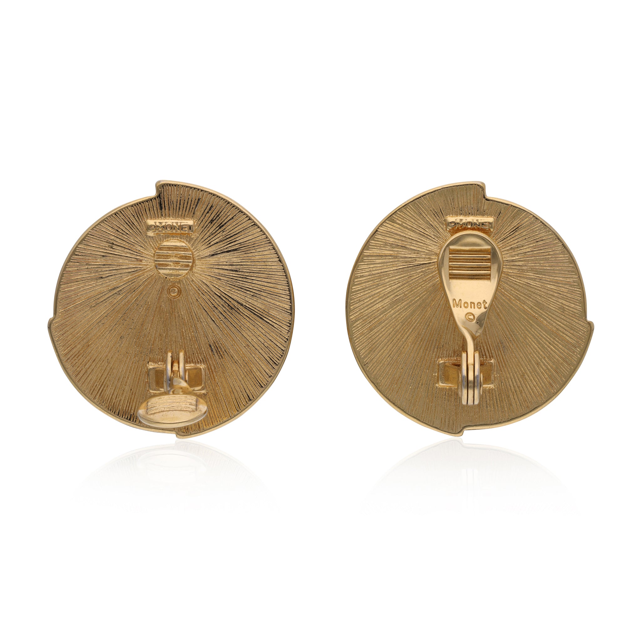 Vintage Monet Marbelised Ear Clips
