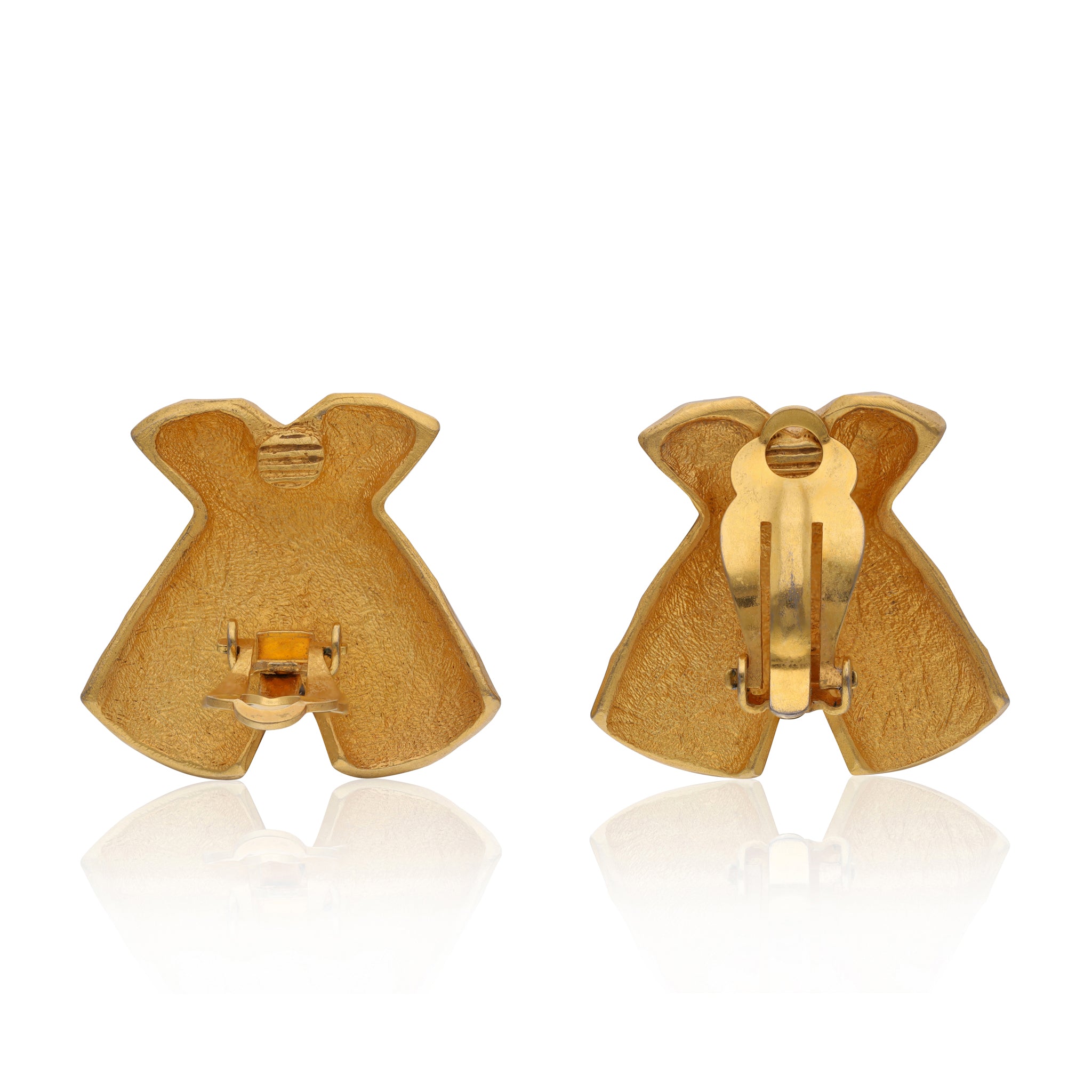 Vintage Hammered X Ear Clips