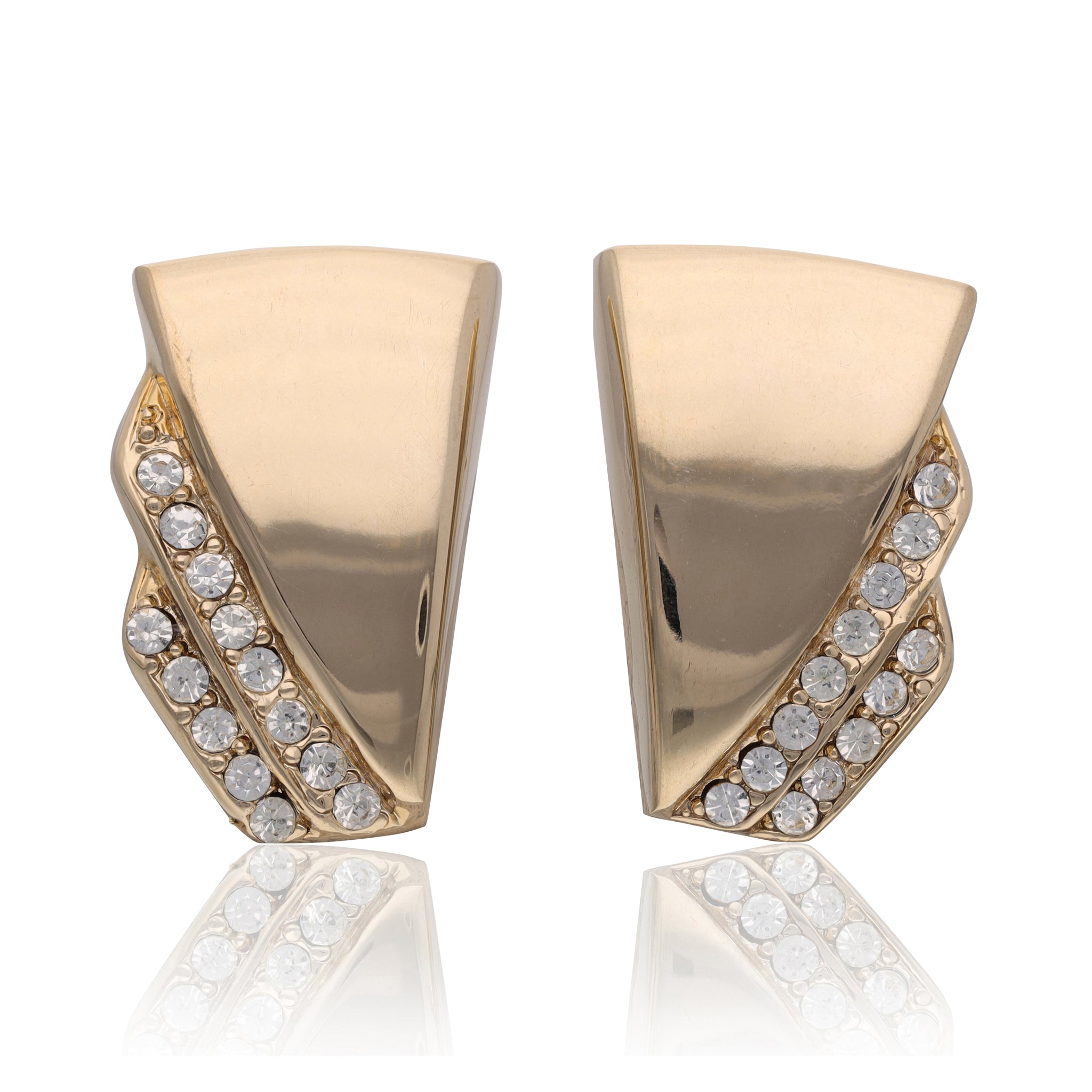 Vintage Geometric Rhinestone Pave' Earrings