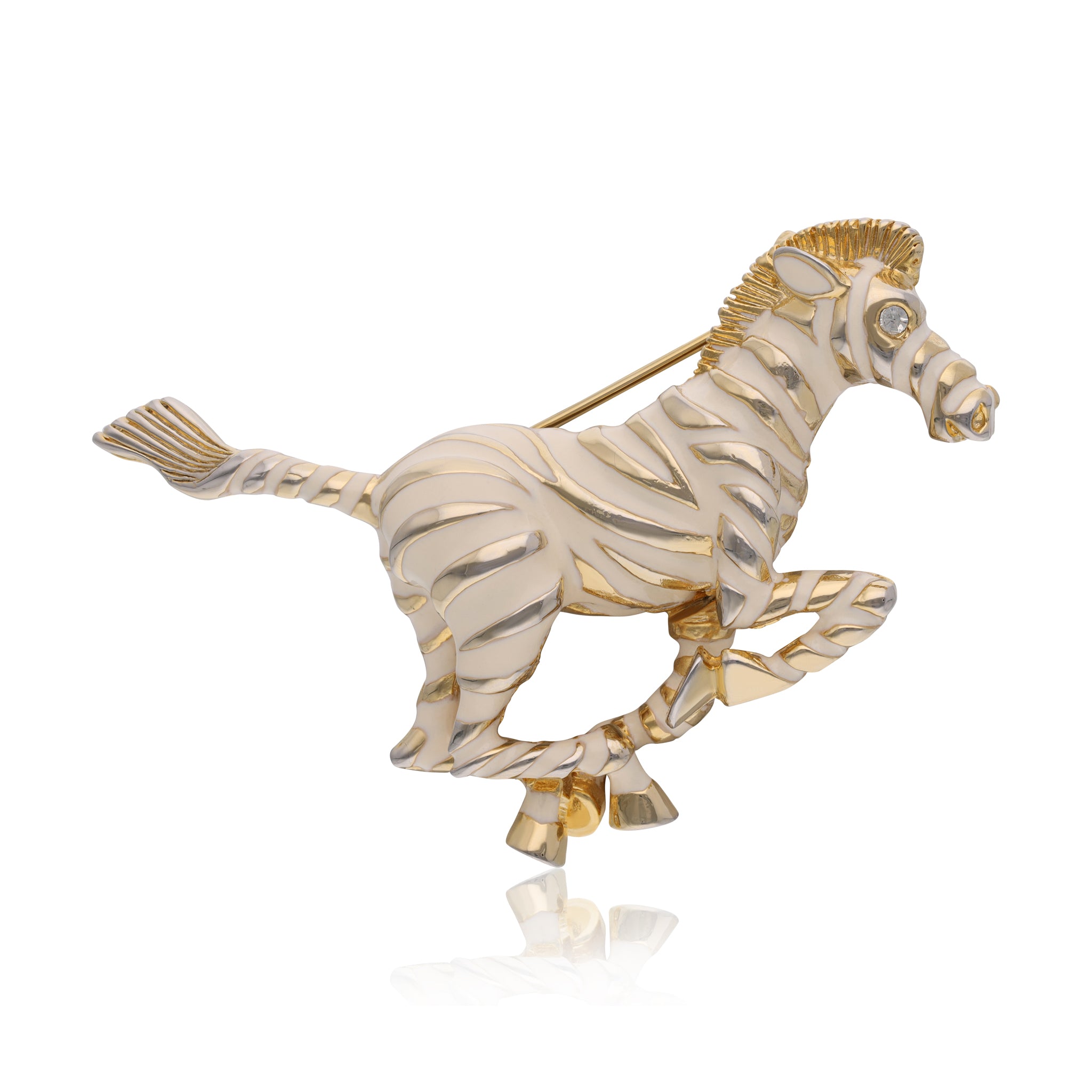 Contemporary Zebra Brooch front