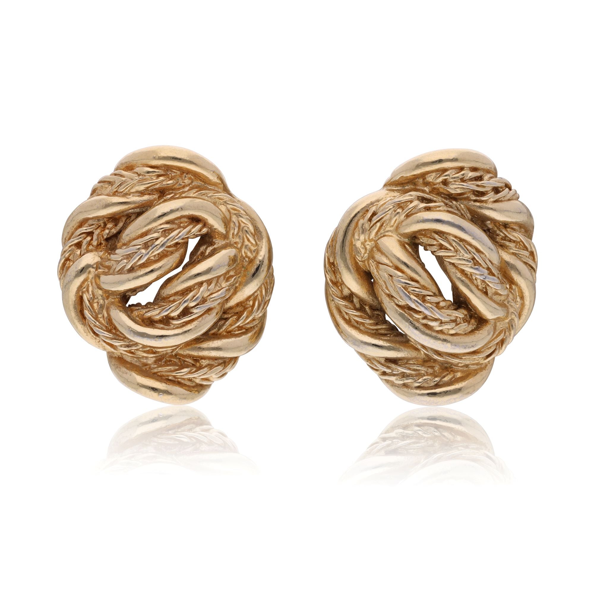 Vintage abstract twisted rope costume earrings front