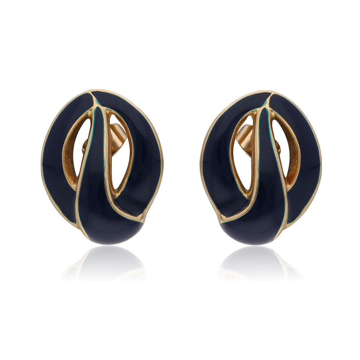 Boucles D'oreilles Vintage Monet En émail Et Alliage - Style Rétro, Fermoir Clip, Occasion
