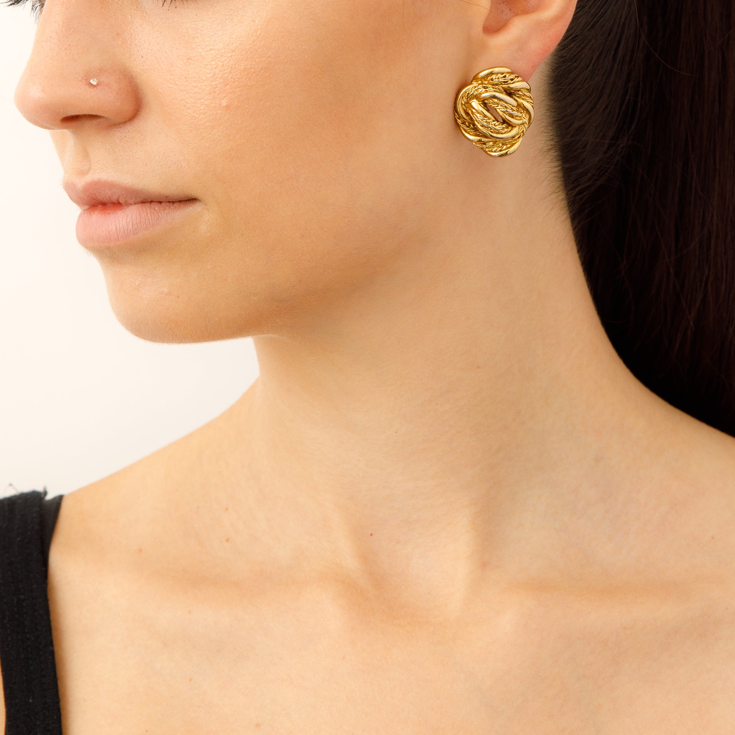 Vintage abstract twisted rope costume earrings
