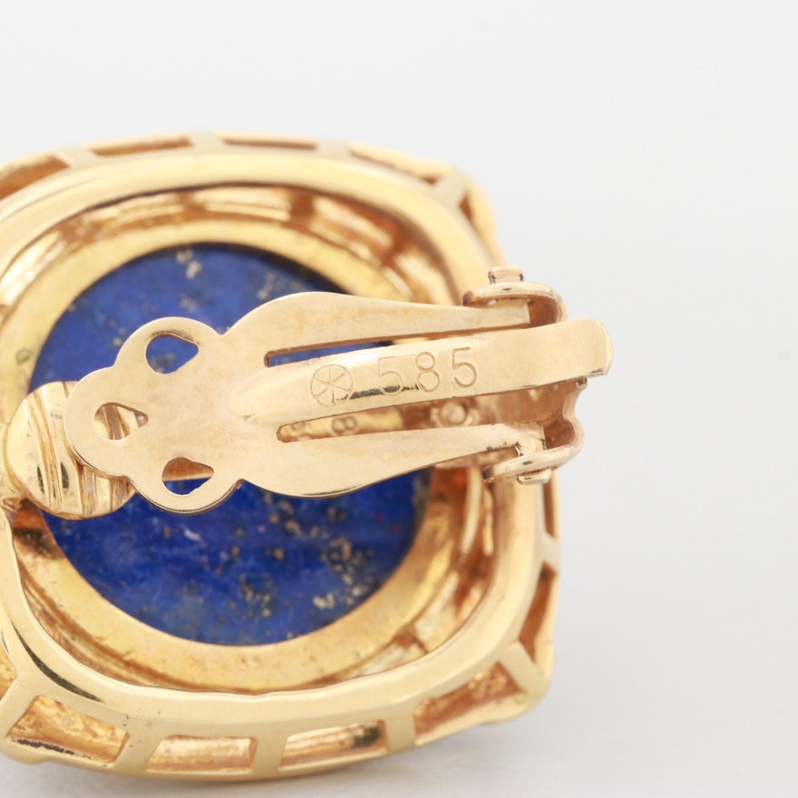 585 Hallmark on vintage 18ct gold earrings.