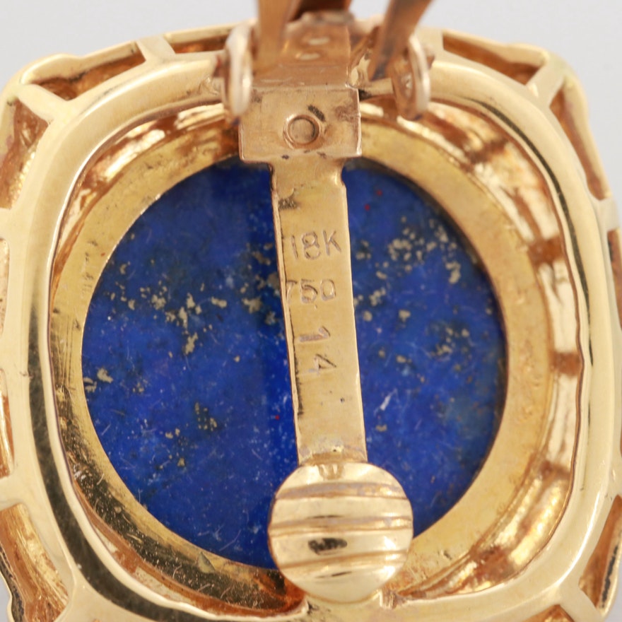 Hallmark on vintage earring clip-on closure reading ‘18K 750 14’