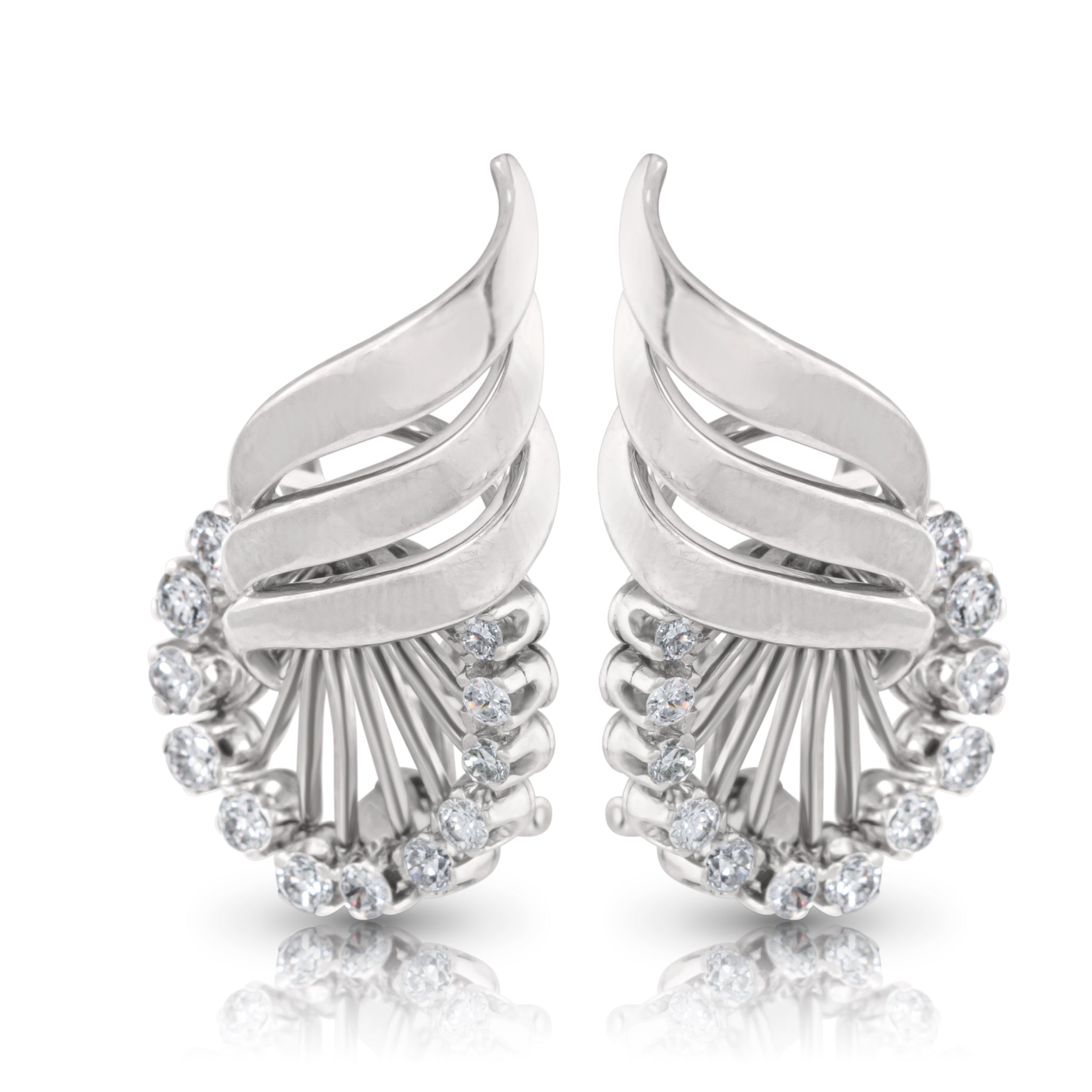 Vintage Platinum and Diamond Earrings