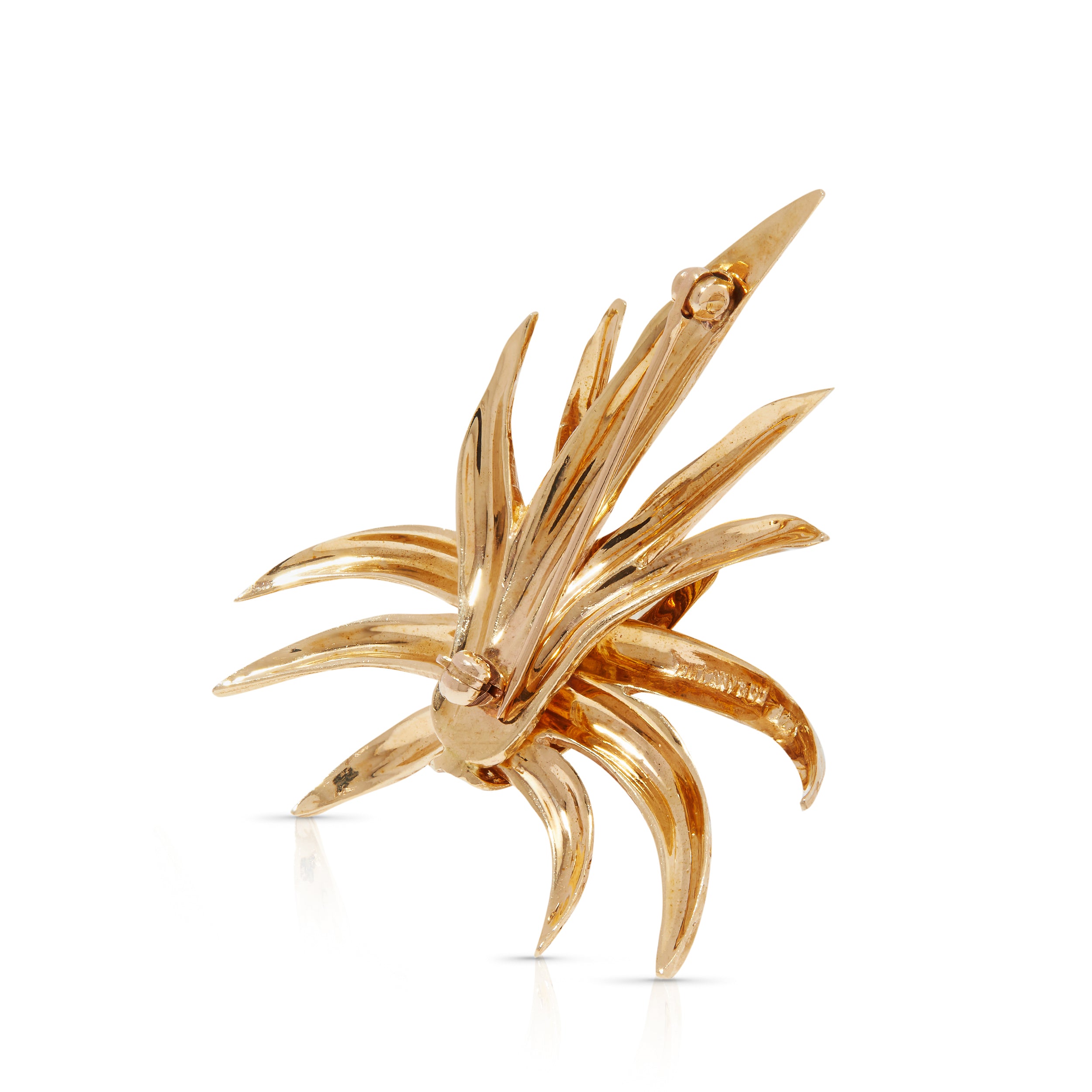 Vintage Tiffany & Co. gold brooch from the 1980s-1990s.