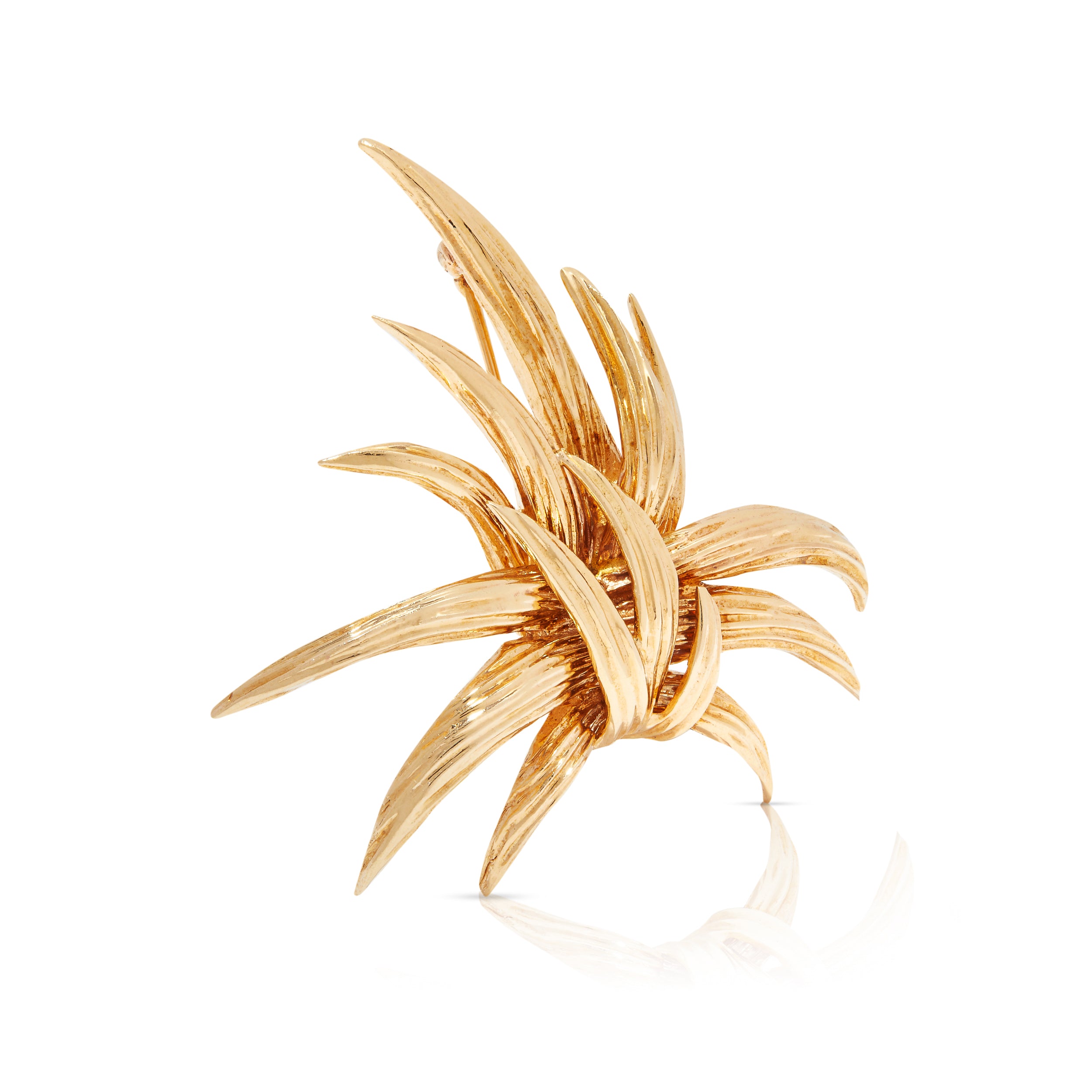 Vintage Tiffany & Co. 14ct gold brooch in spray foliate motif.