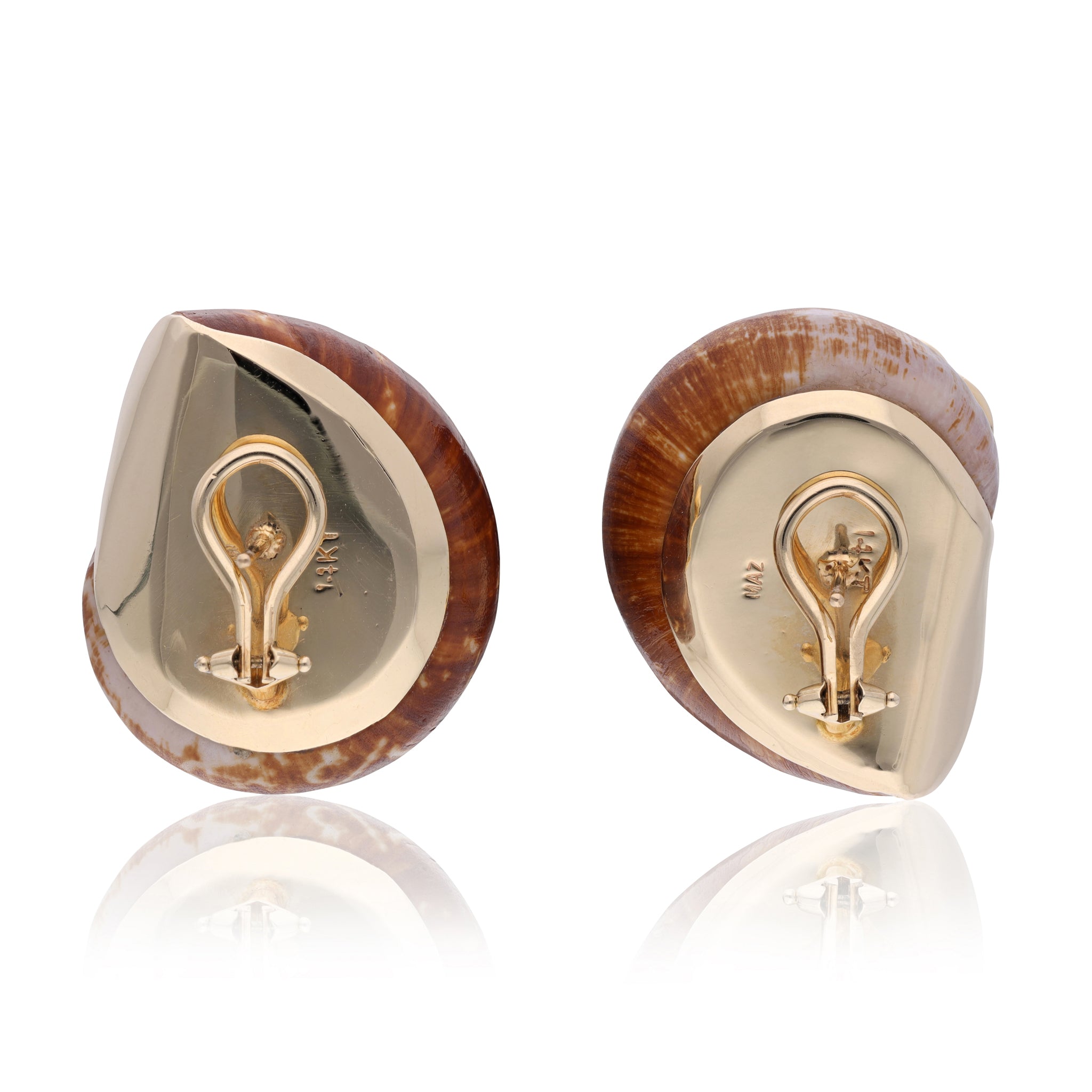 Contemporary MAZ Topaz and Shell Earrings
