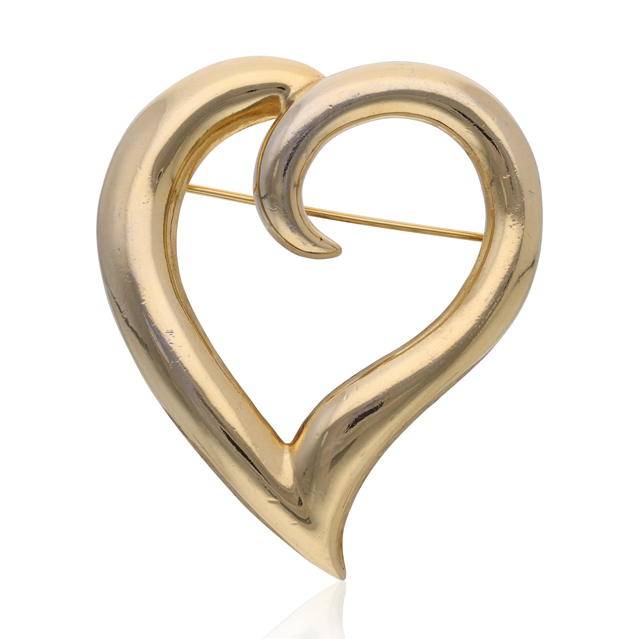 Vintage Stylised Heart Brooch