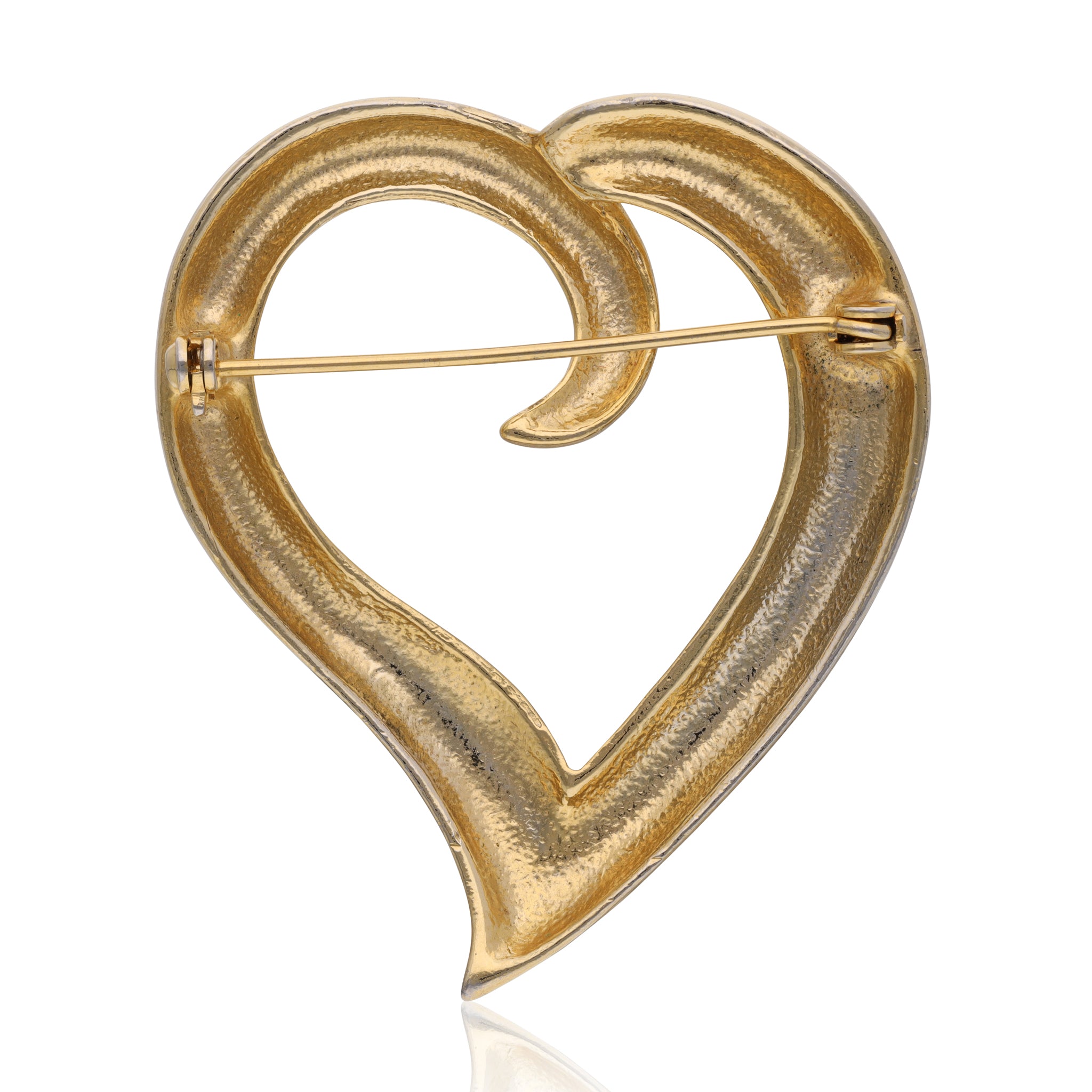 Vintage Stylised Heart Brooch