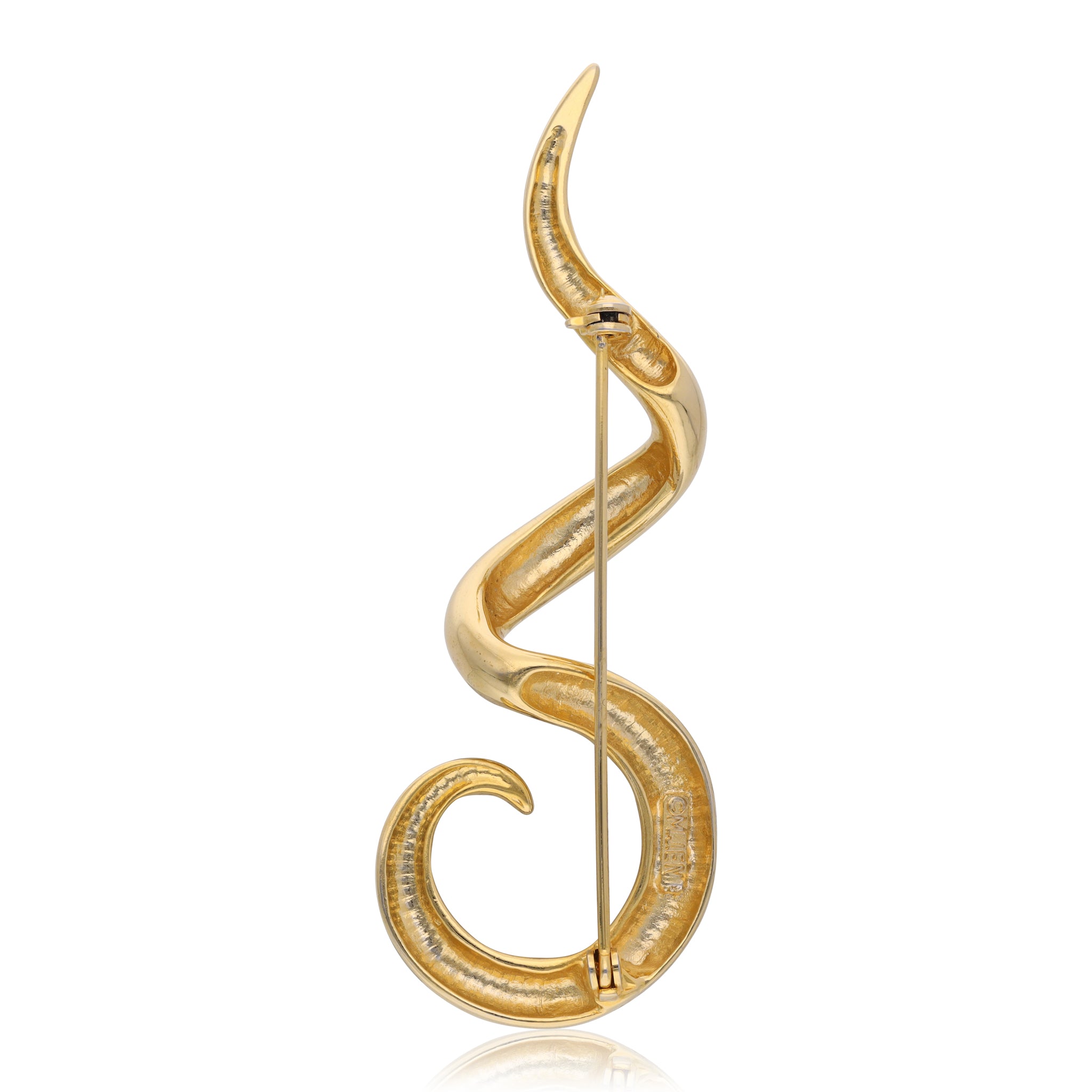 Vintage Serpent shape Brooch signed M. Jent