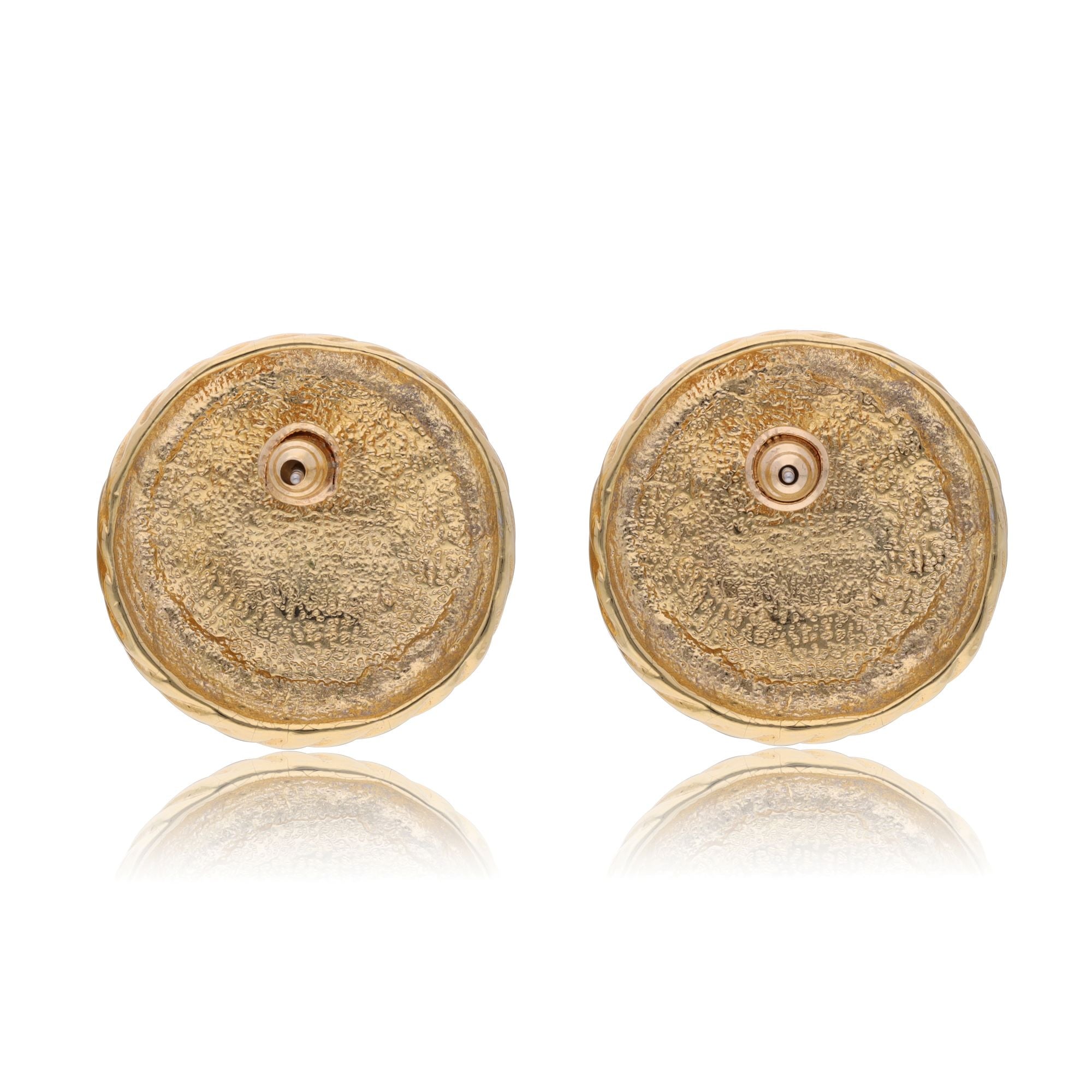 Vintage faux pearl button earrings  back