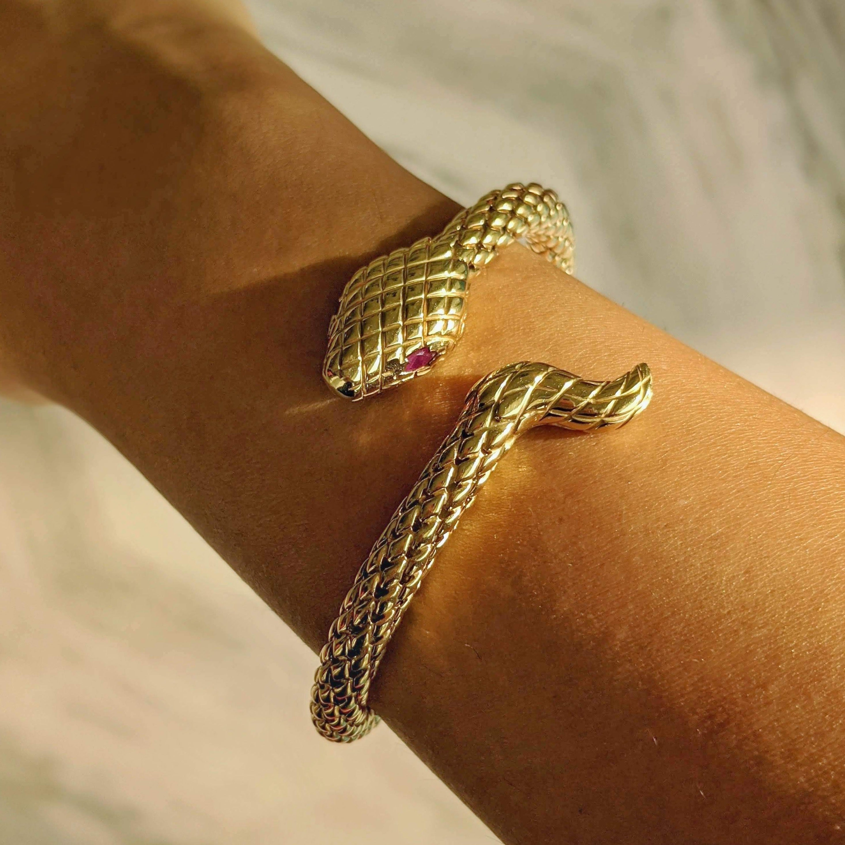 Ruby Eyed Snake Bracelet