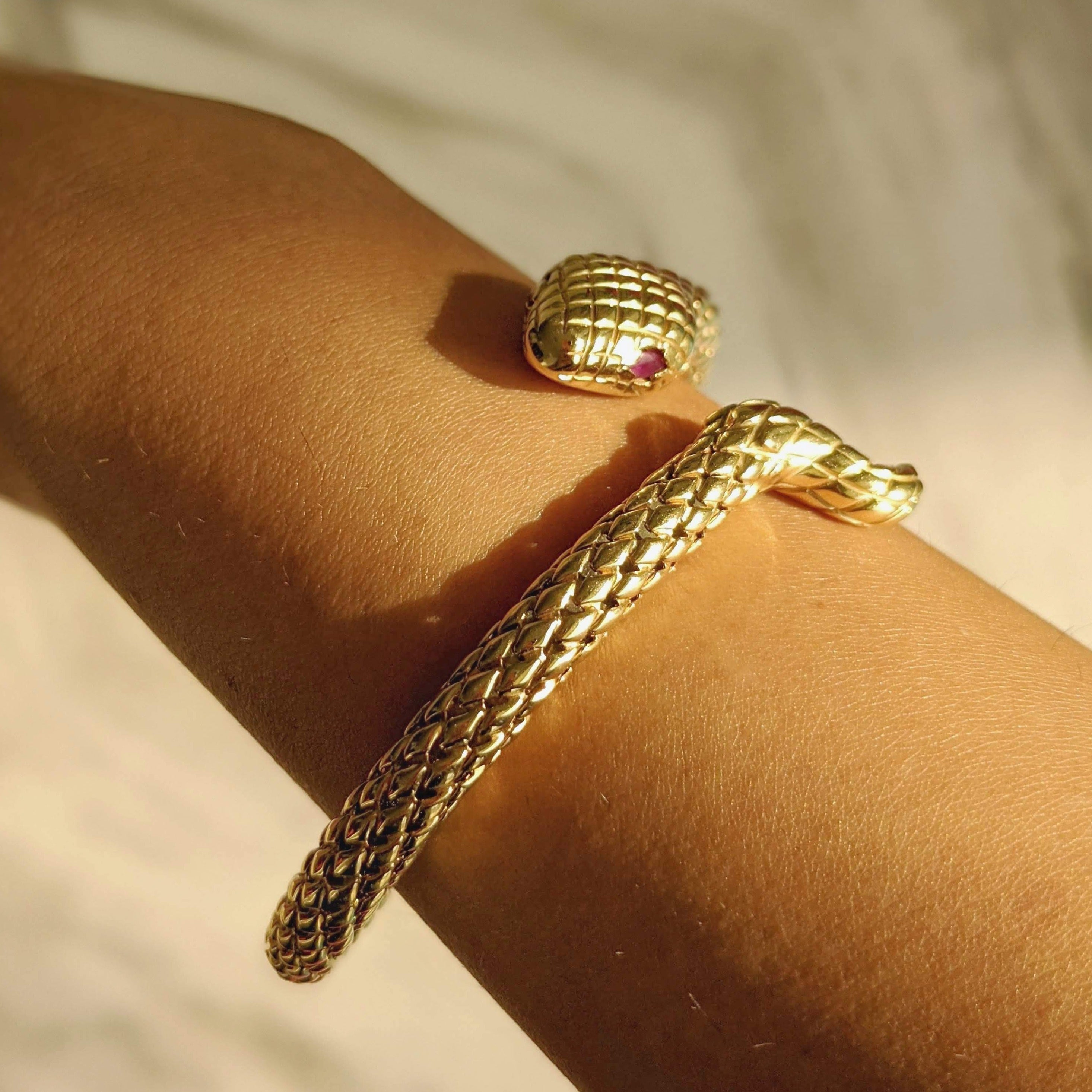 Ruby Eyed Snake Bracelet