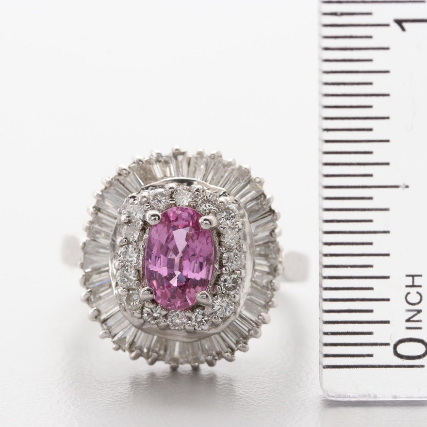 Ballerina Pink Sapphire and Diamond Ring