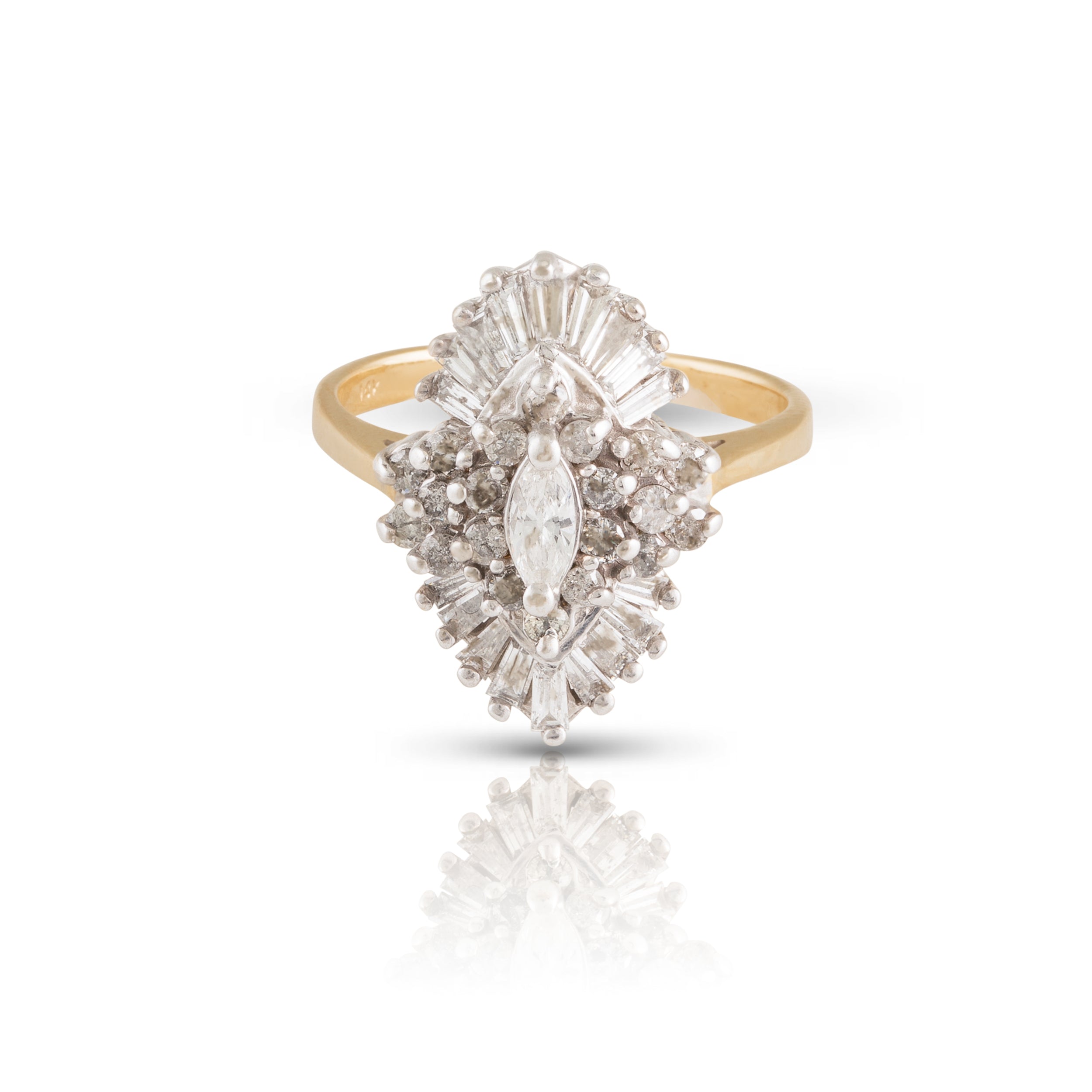 Modern Marquise Center Diamond cocktail ring