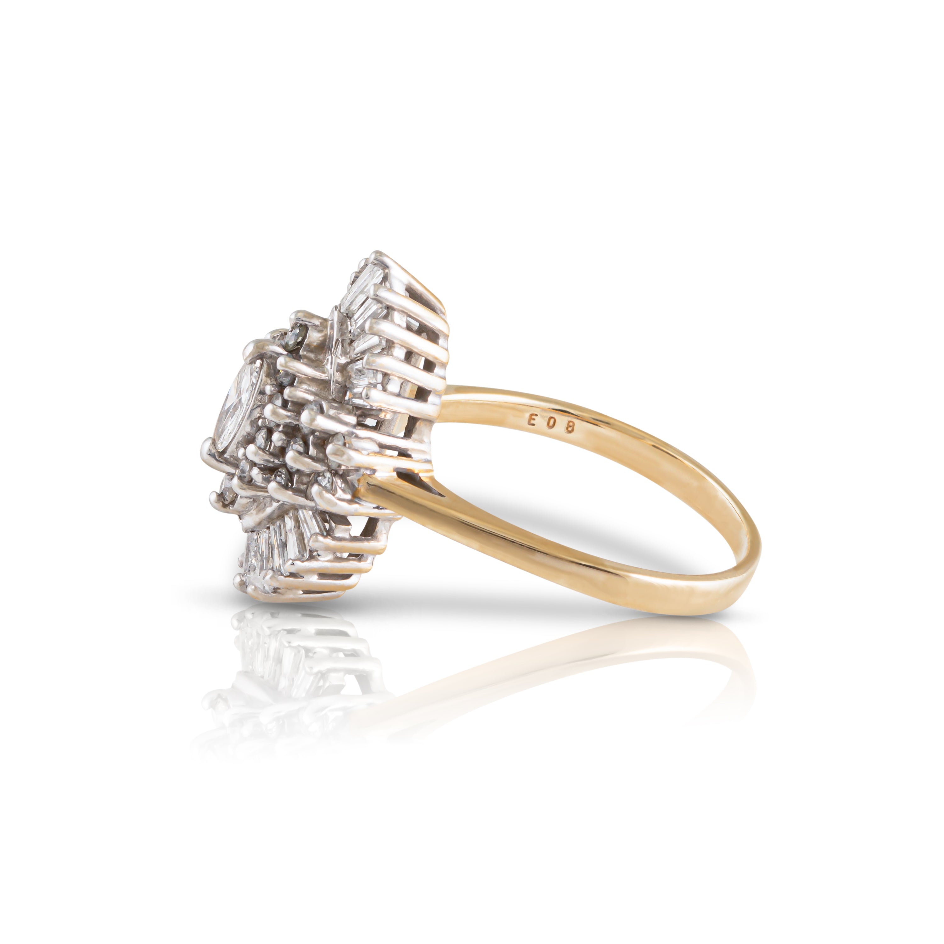 Modern Marquise Center Diamond cocktail ring
