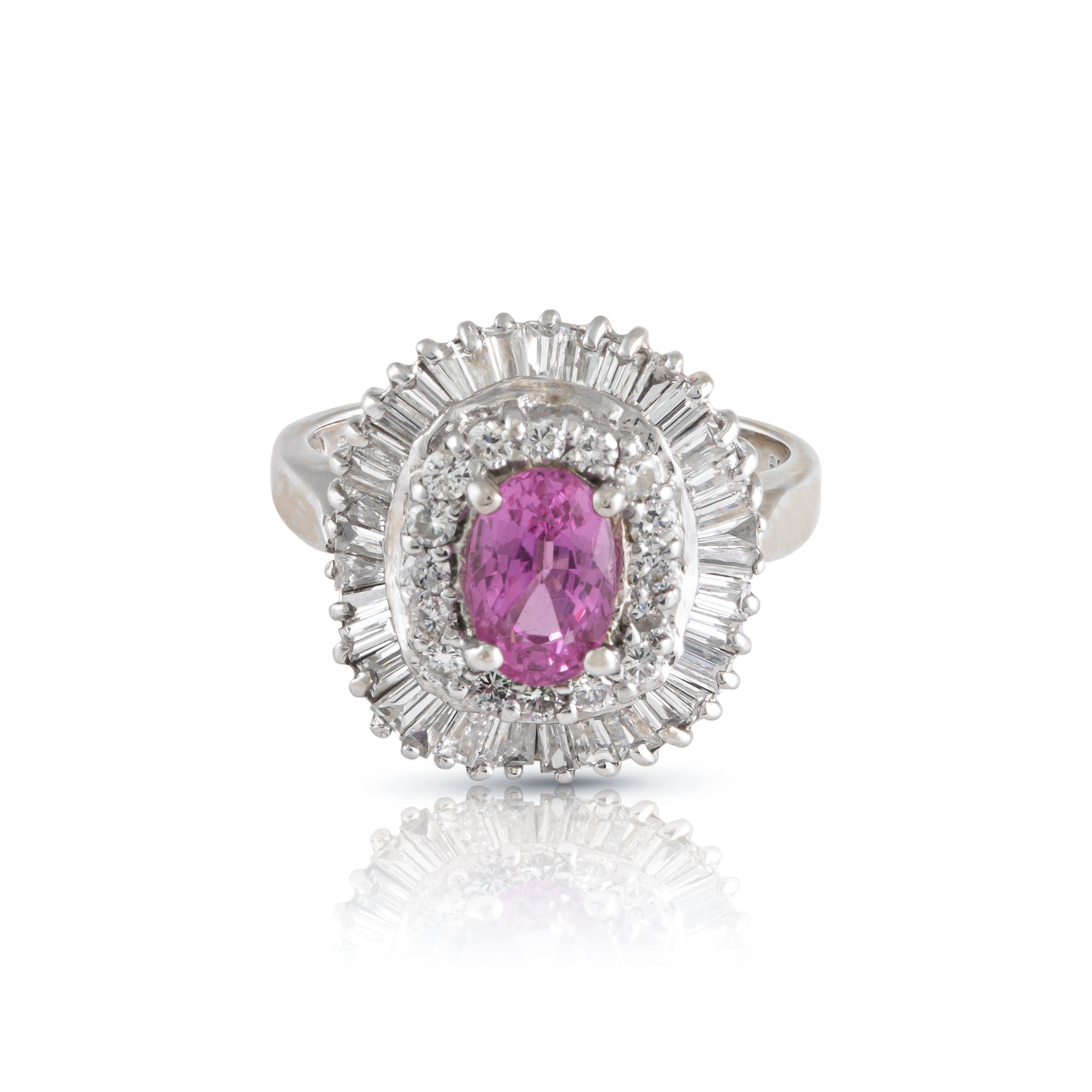 Bague Ballerine Saphir Rose et Diamants