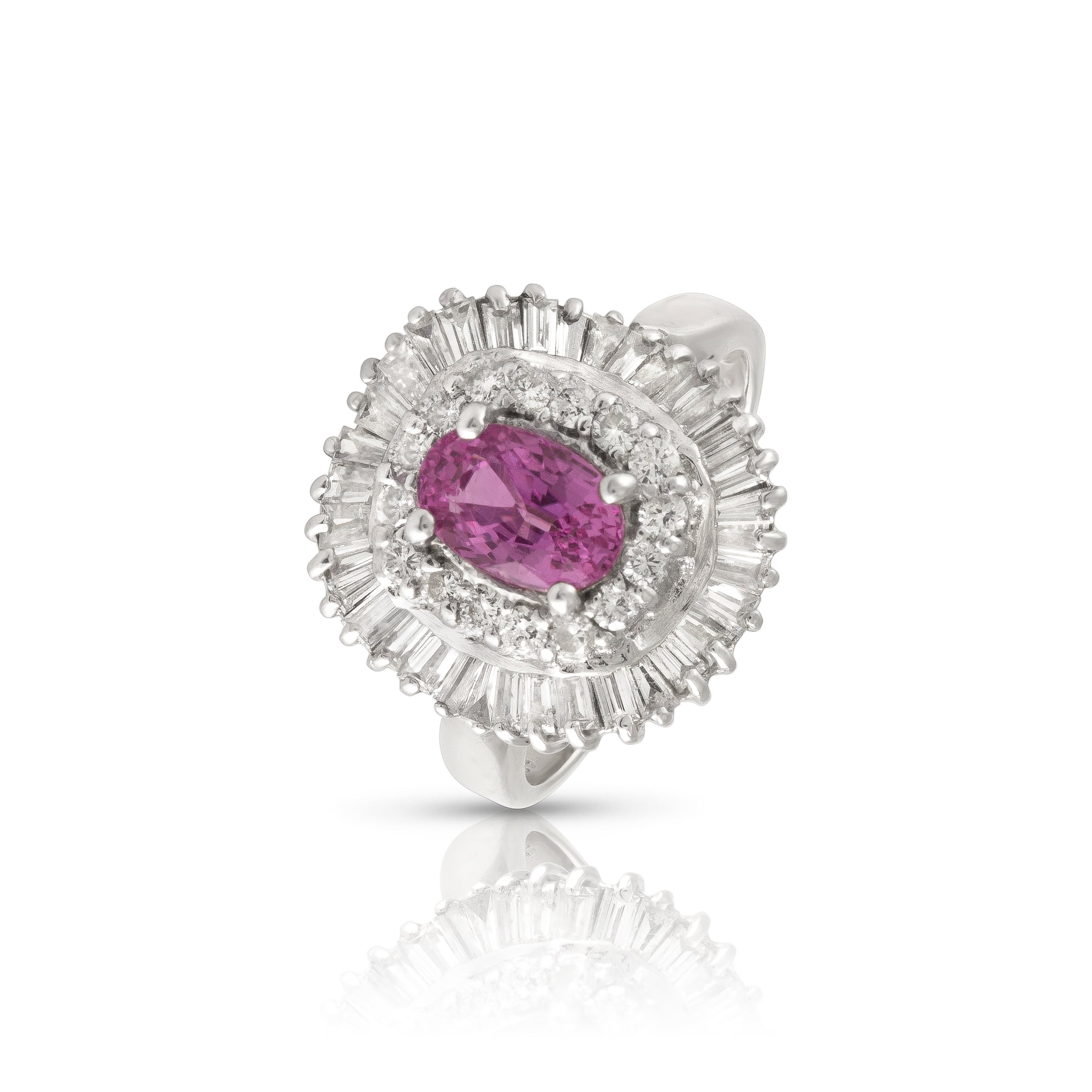 Ballerina Pink Sapphire and Diamond Ring