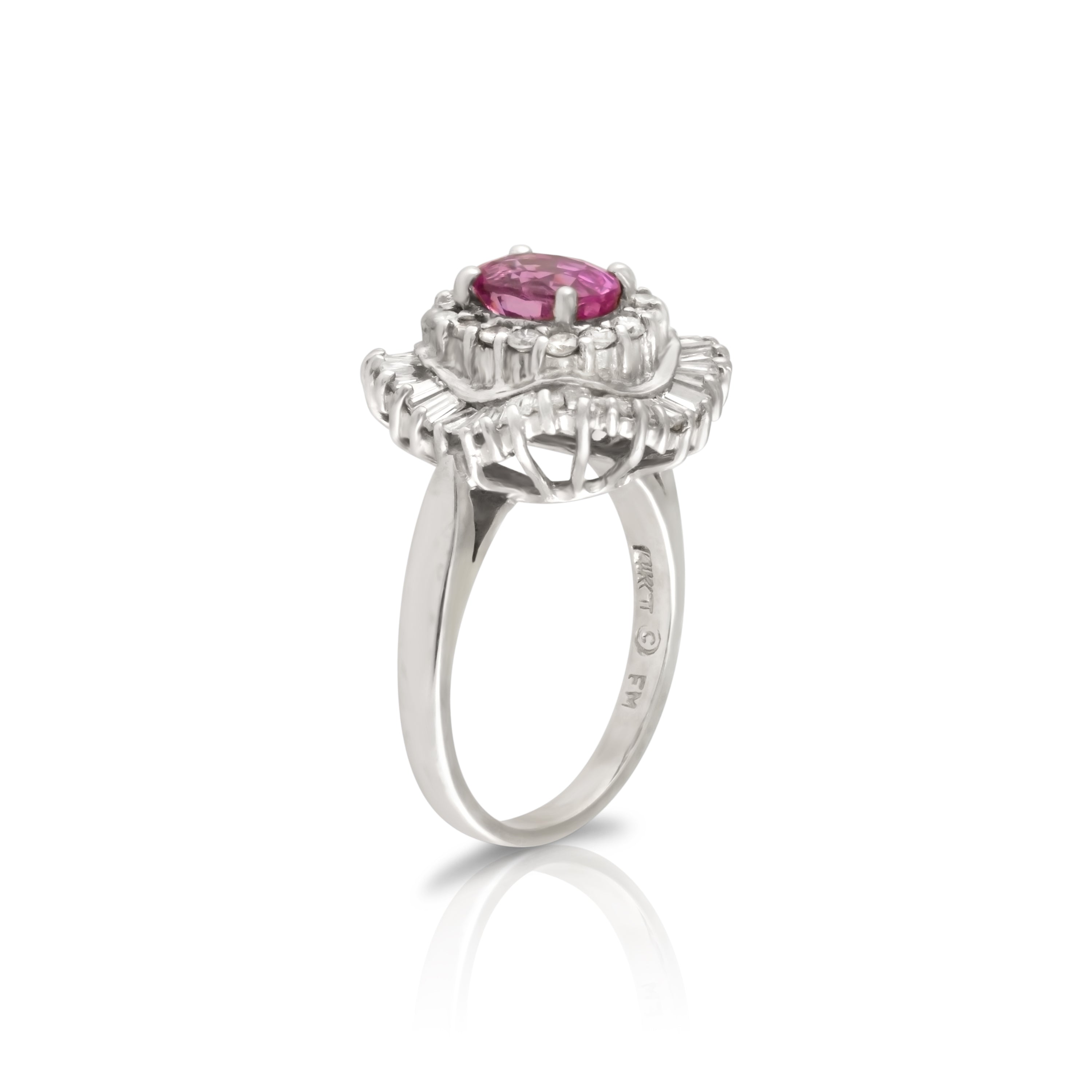 Ballerina Pink Sapphire and Diamond Ring