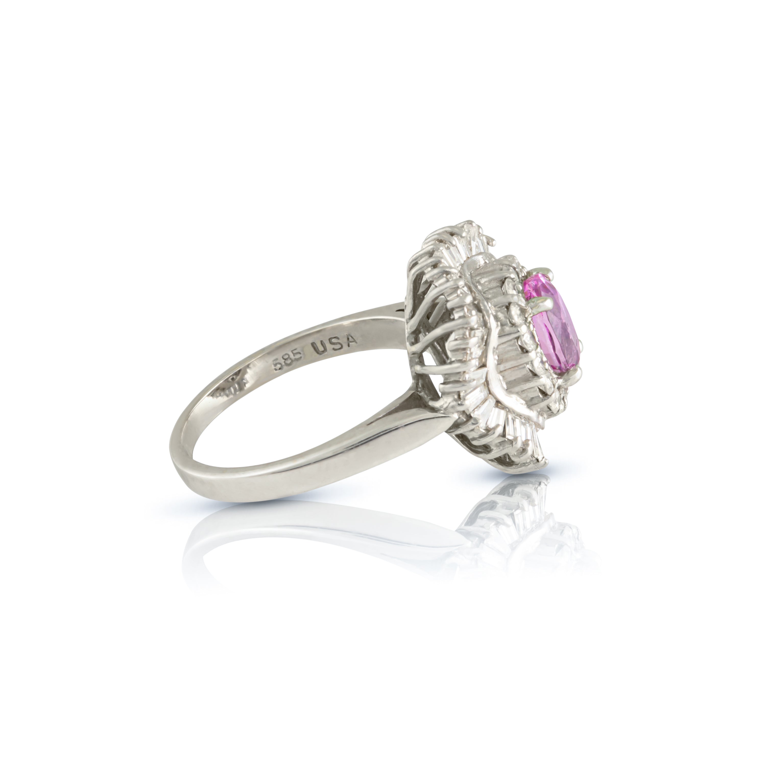 Bague Ballerine Saphir Rose et Diamants