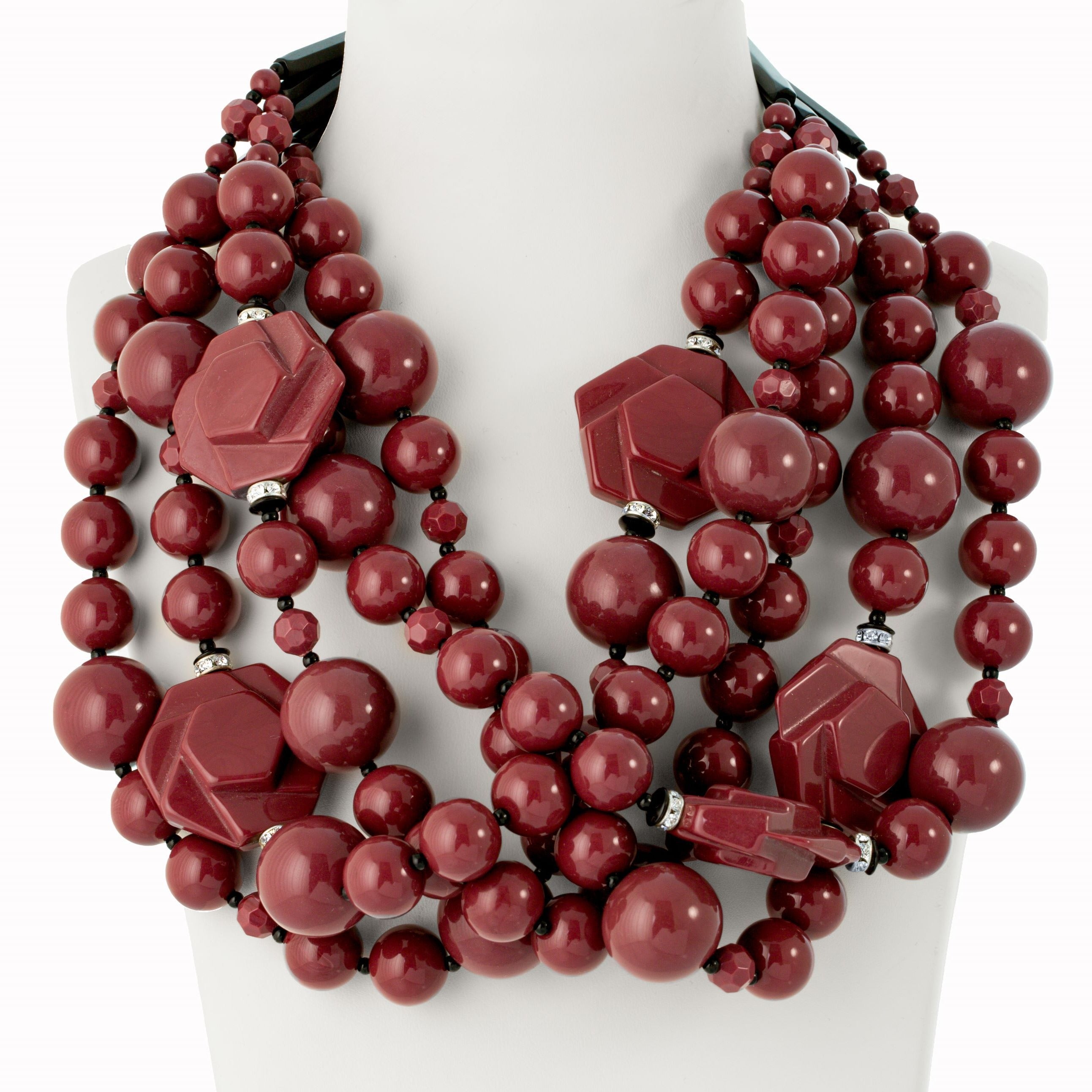 Vintage Angela Caputi layered beaded necklace