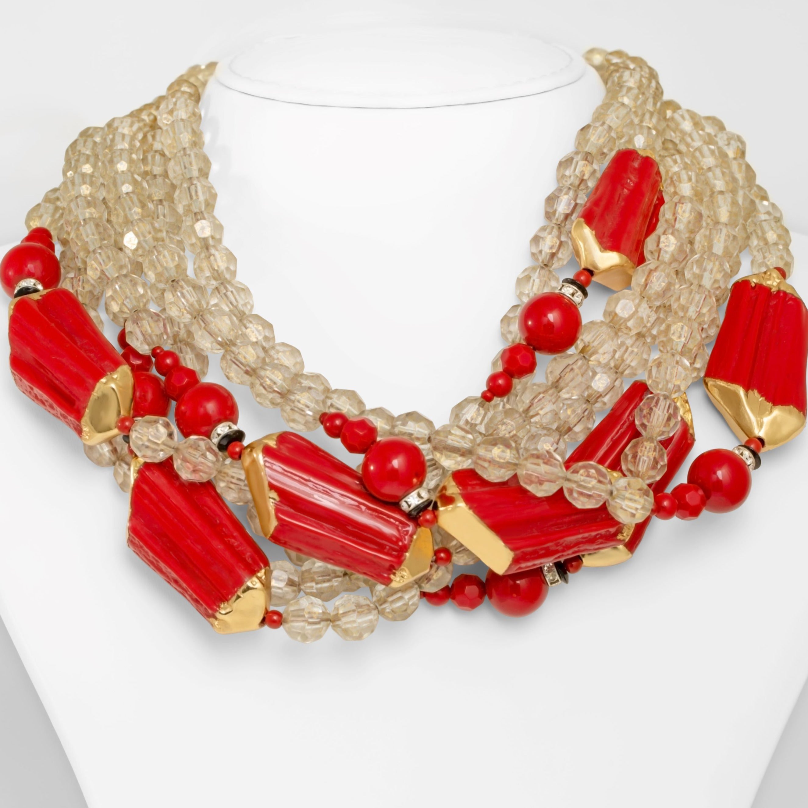 Estate Angela Caputi Italian Plastic and Lacquer Beaded Necklace