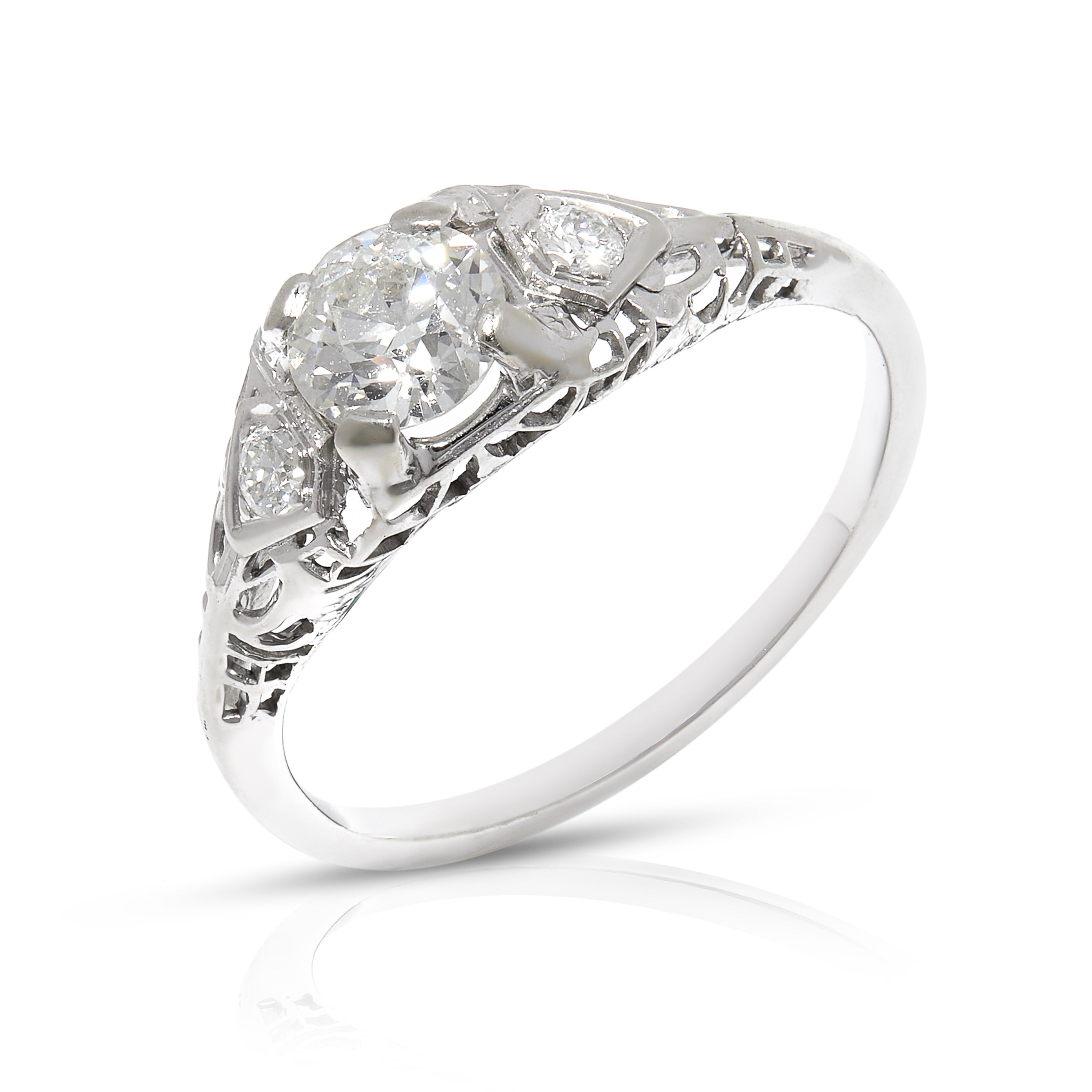 装饰艺术钻石镂空戒指