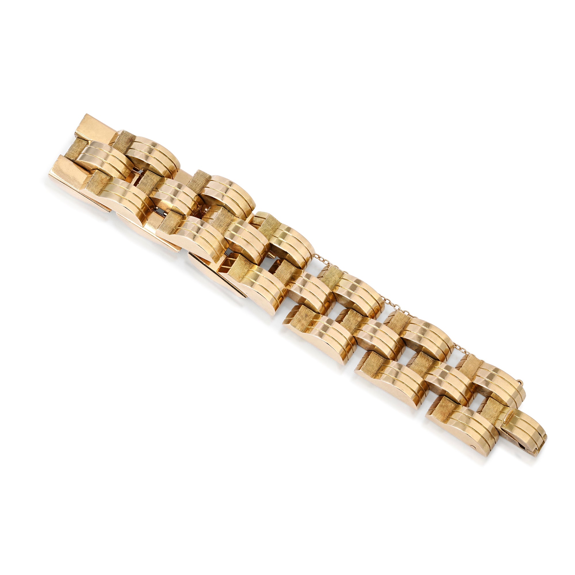 Retro Tank Chunky Bracelet In 18ct Yellow Gold