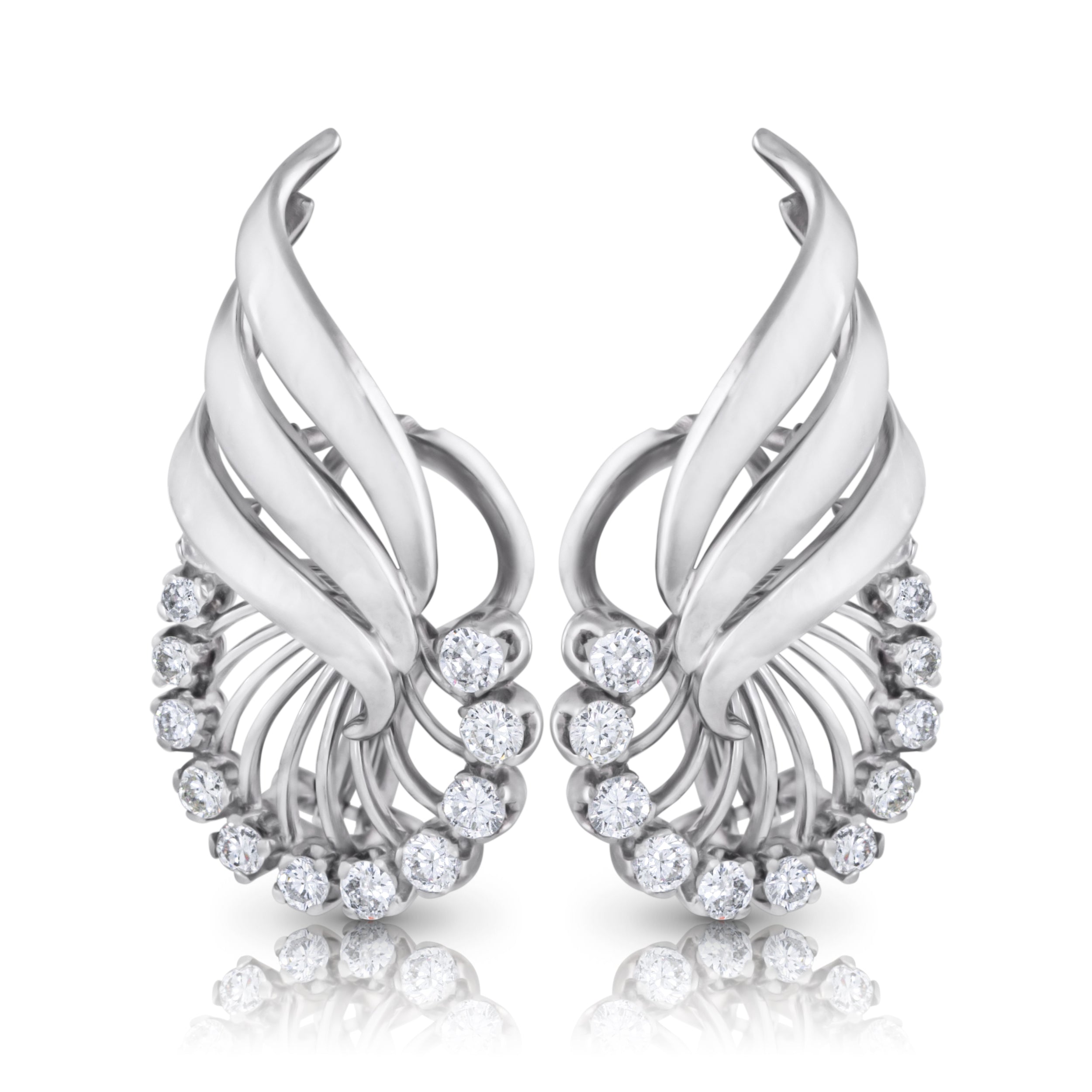 Vintage Platinum and Diamond Earrings