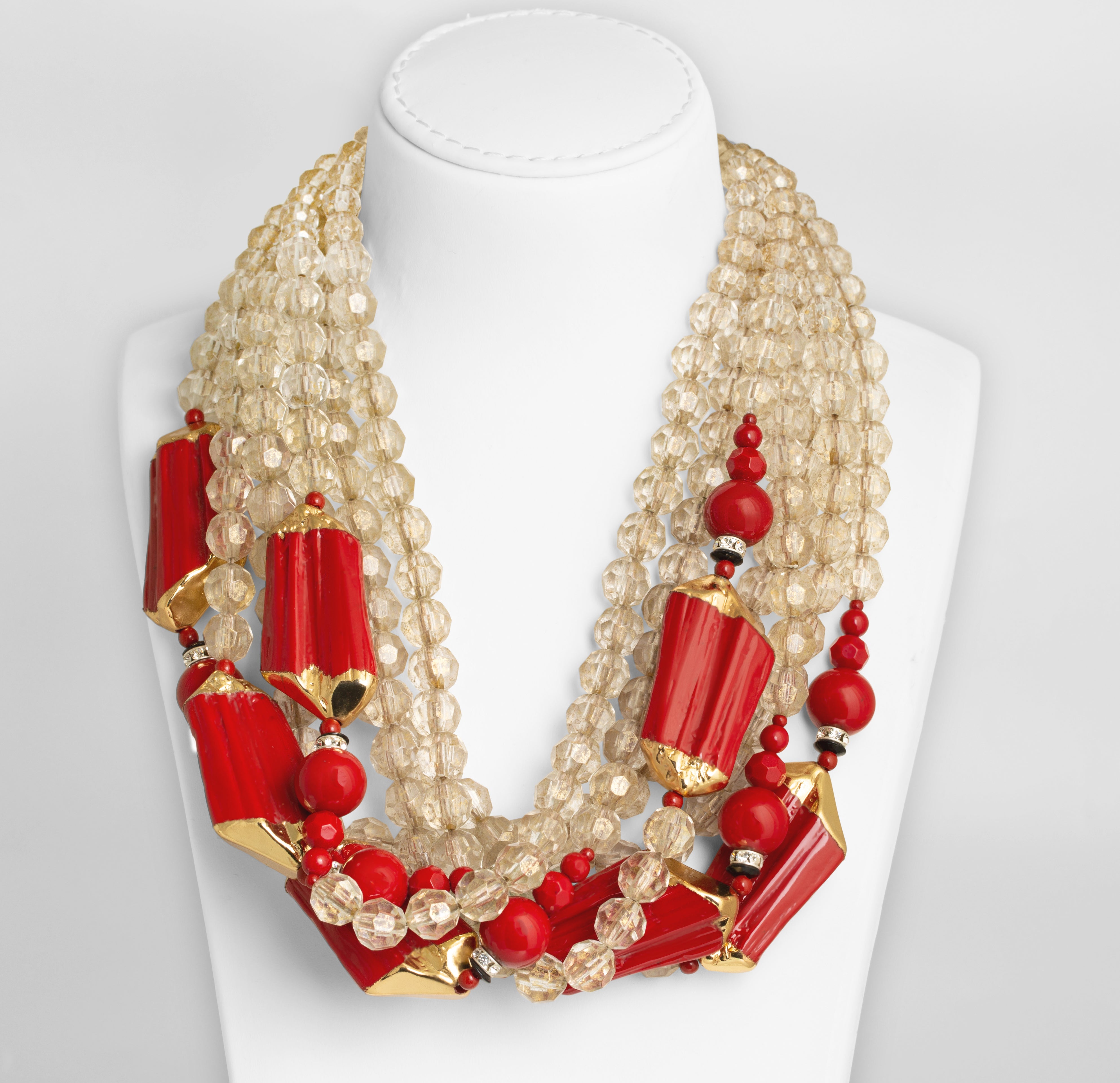 Estate Angela Caputi Italian Plastic and Lacquer Beaded Necklace