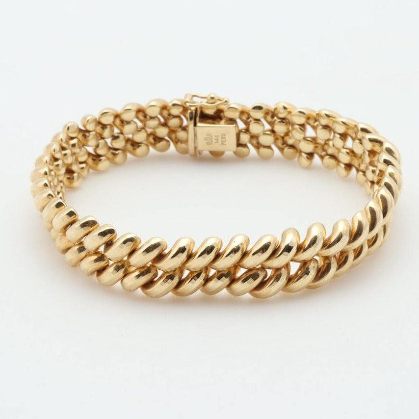 Double San Marco bracelet in 14ct yellow gold.