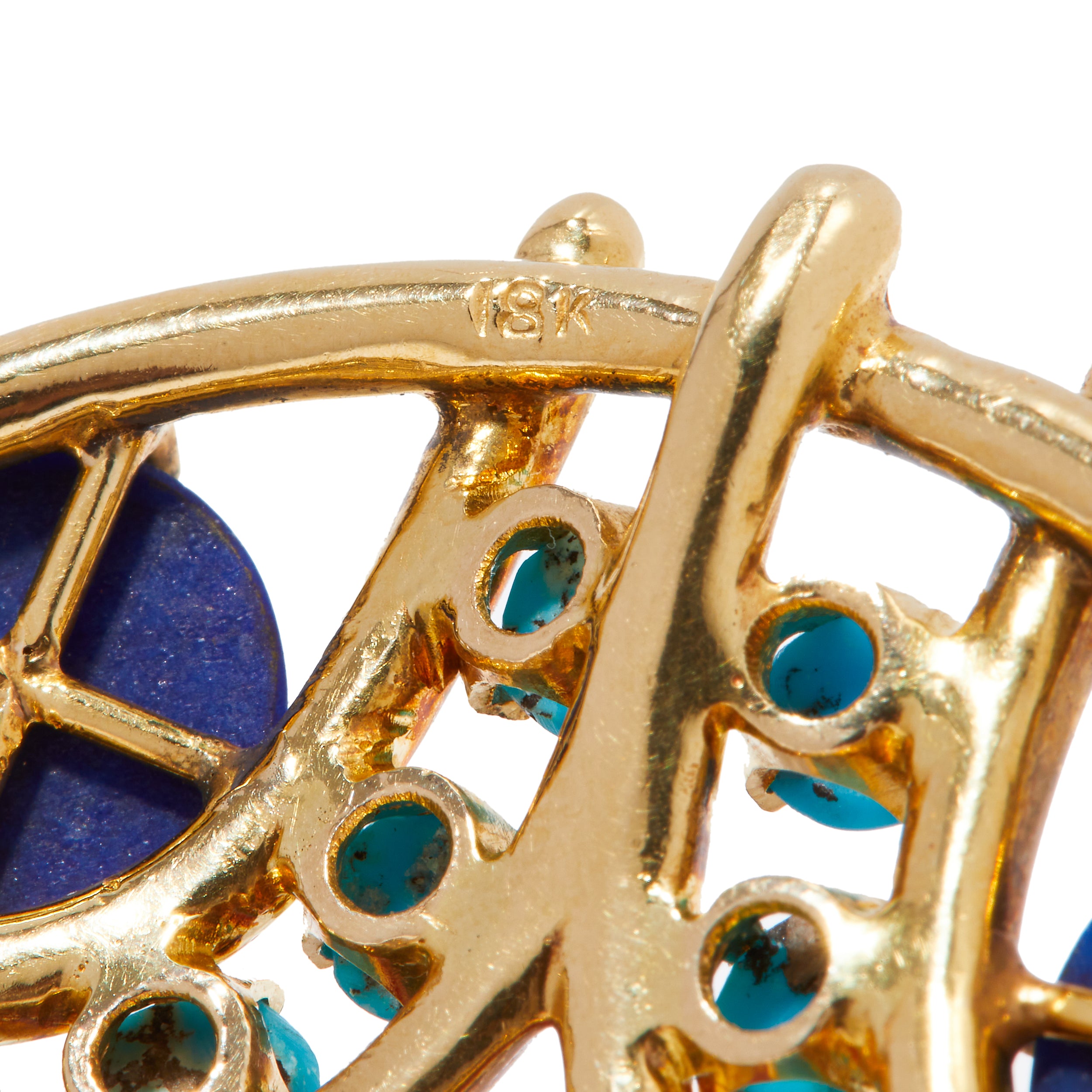 Hallmarks on 1980s-1990s Saks Fifth Avenue gold medallion necklace.