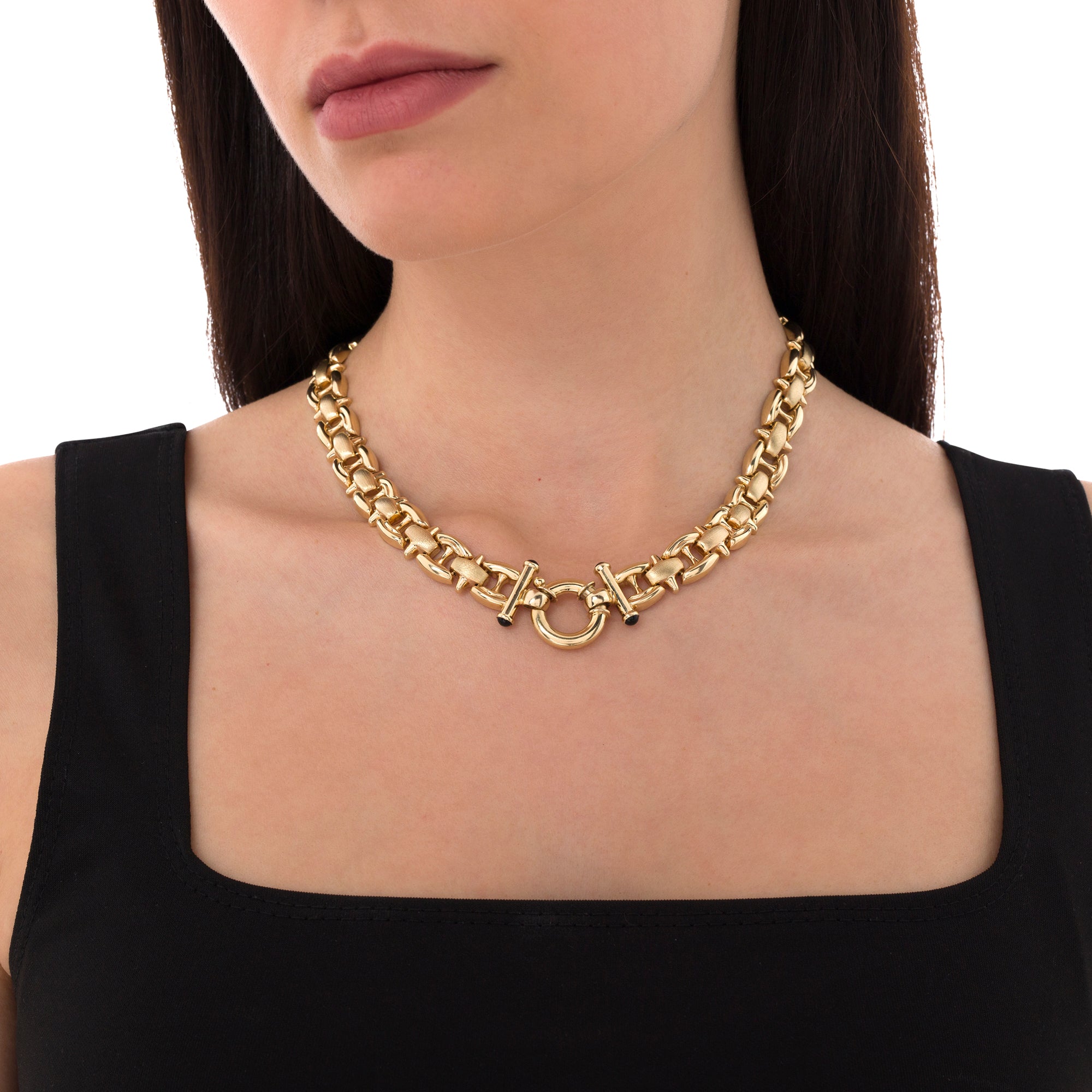 YazJewels Contemporary Italian Collar Necklace in 14ct Gold