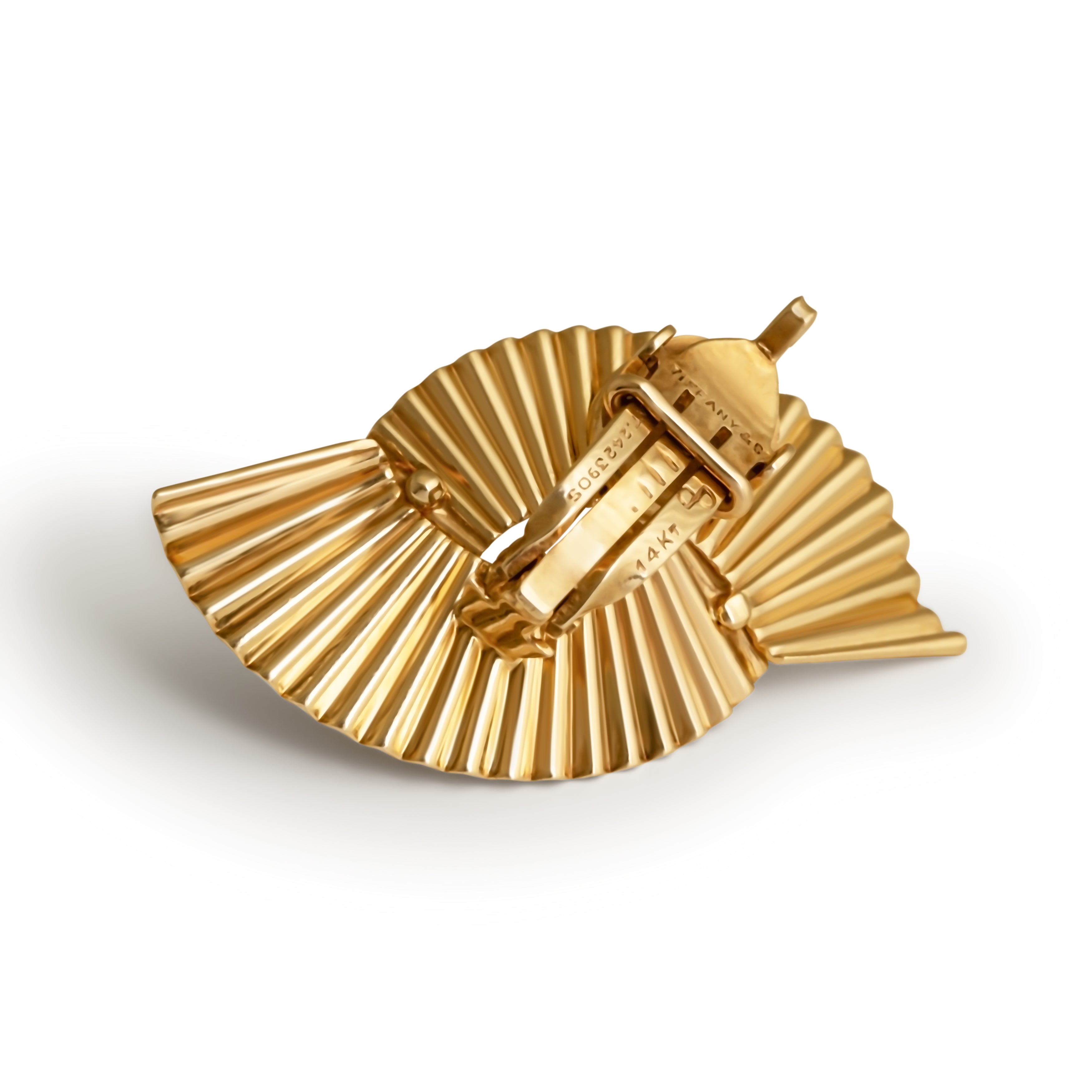 Retro Tiffany & Co. Gold Fan Ear clips