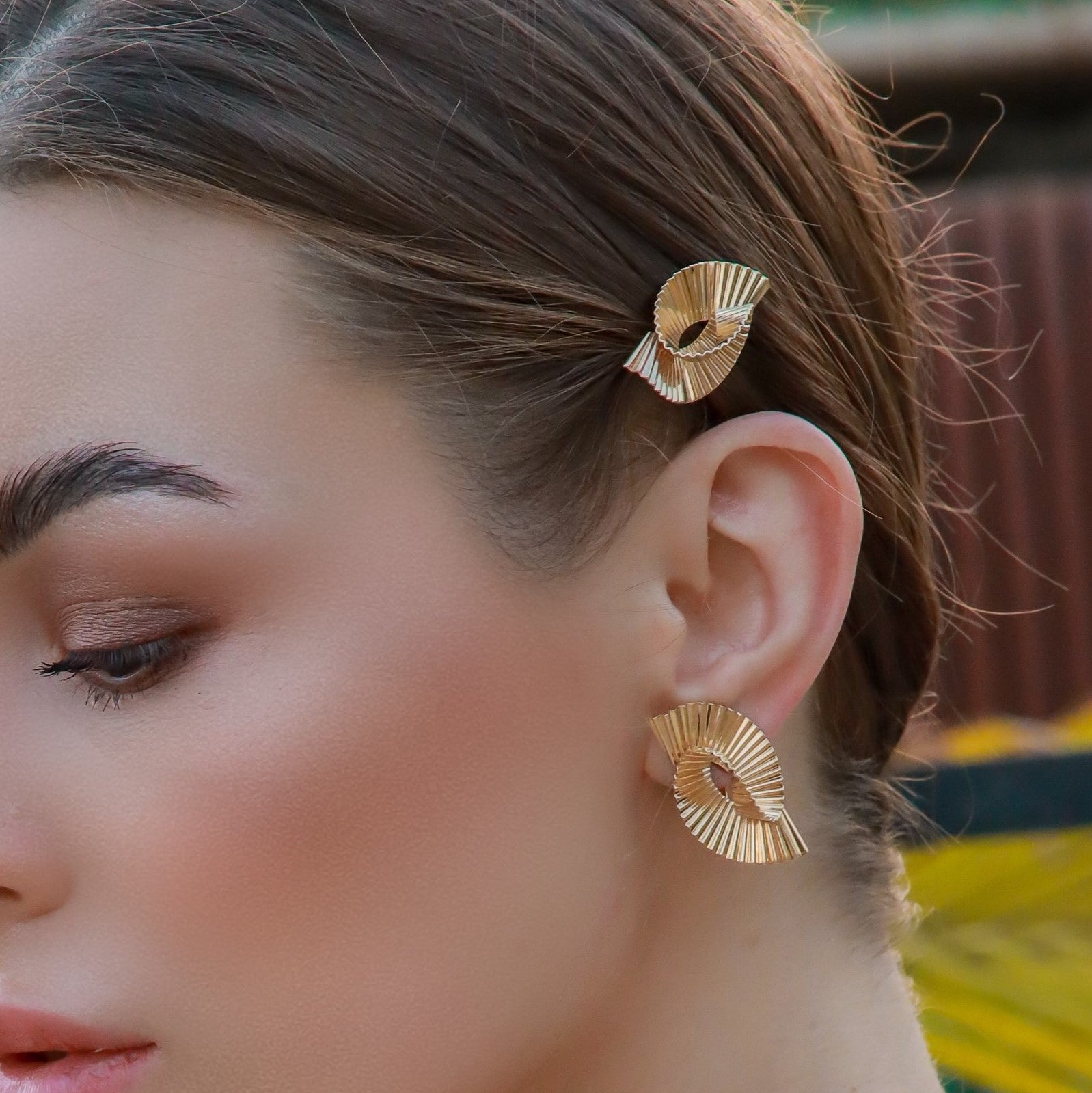 Retro Tiffany & Co. Gold Fan Ear clips