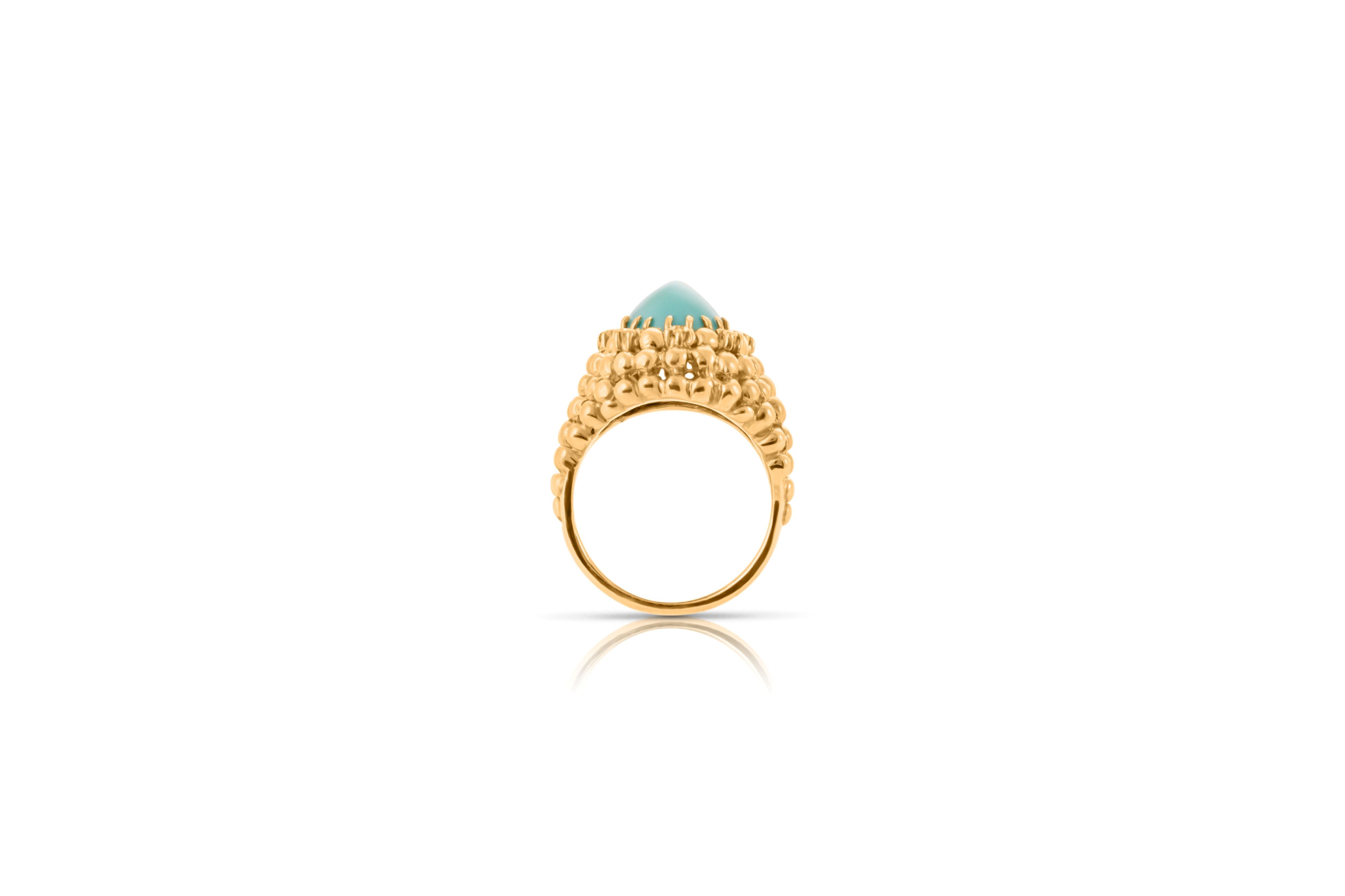 Van Cleef and Arpels Bague bombe Turquoise et Diamants