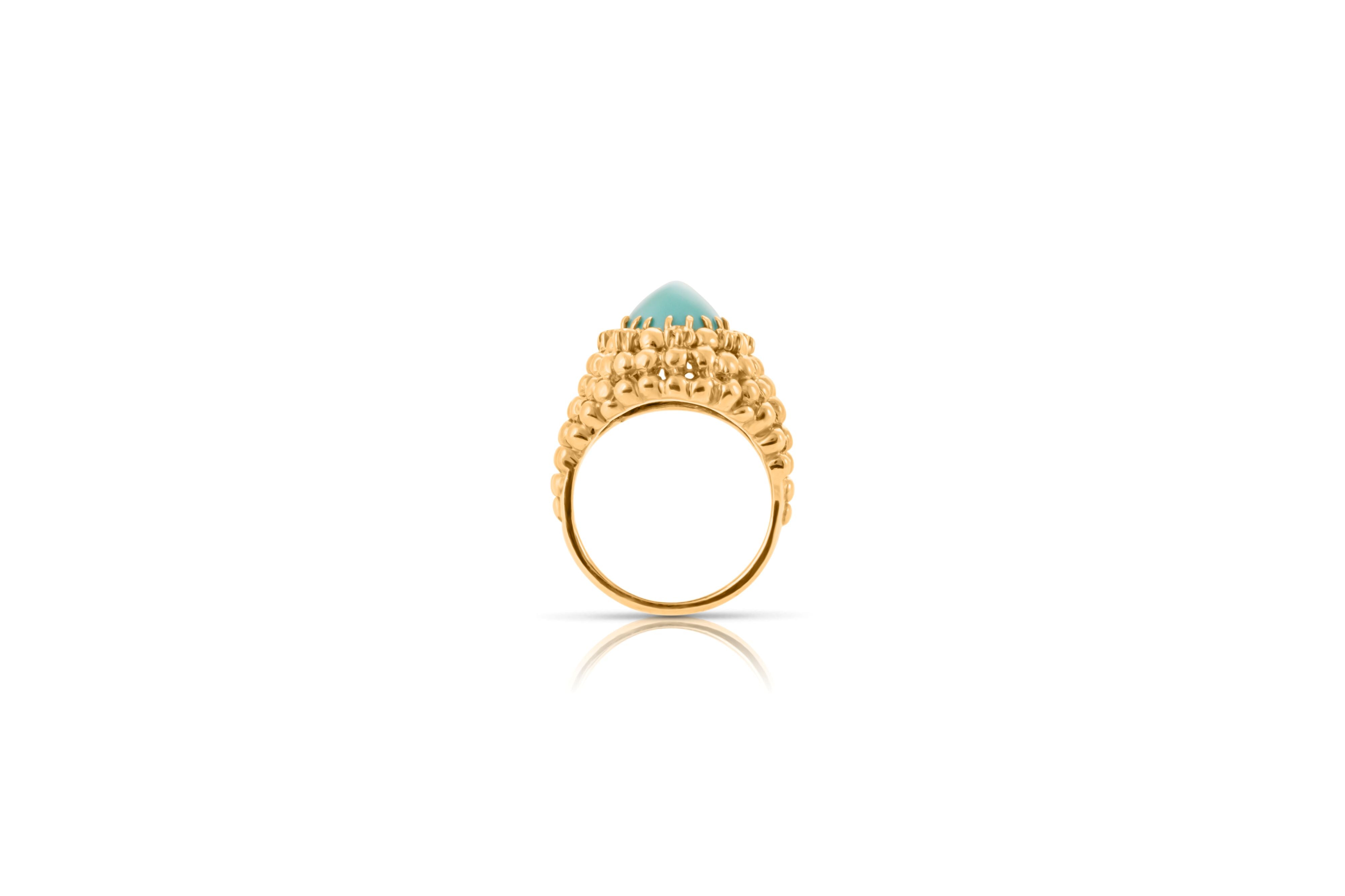 Van Cleef and Arpels Turquoise and Diamond bombe ring