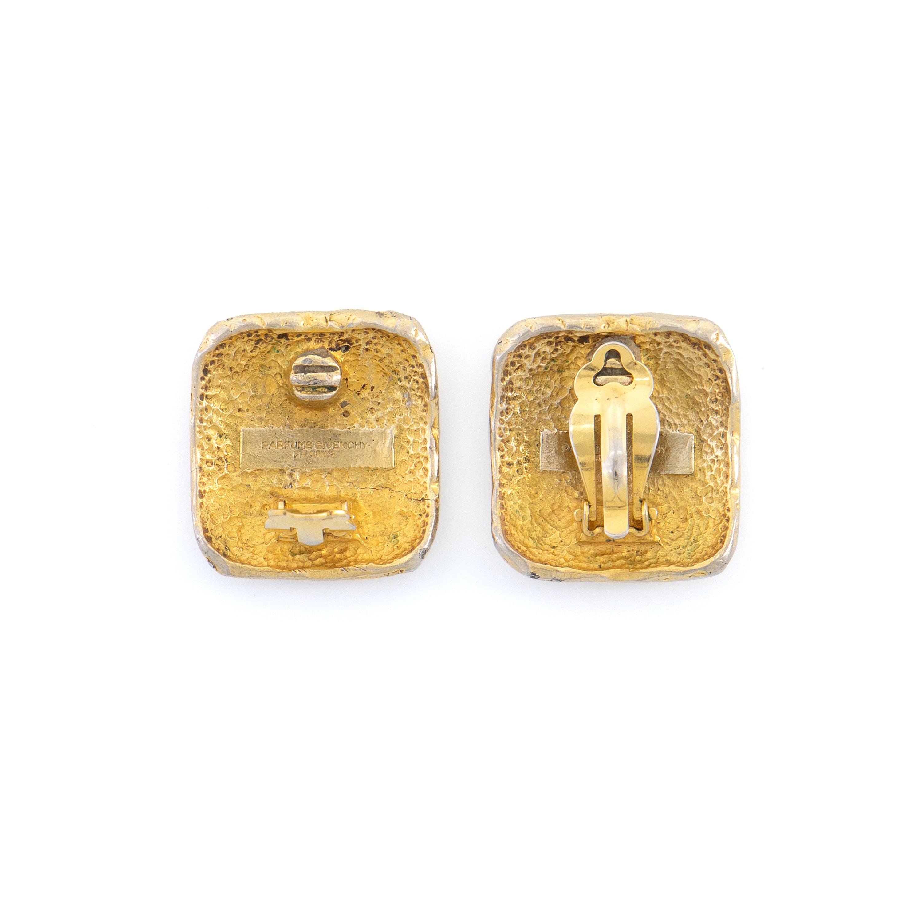 复古纪梵希纹理金色希腊回纹耳夹