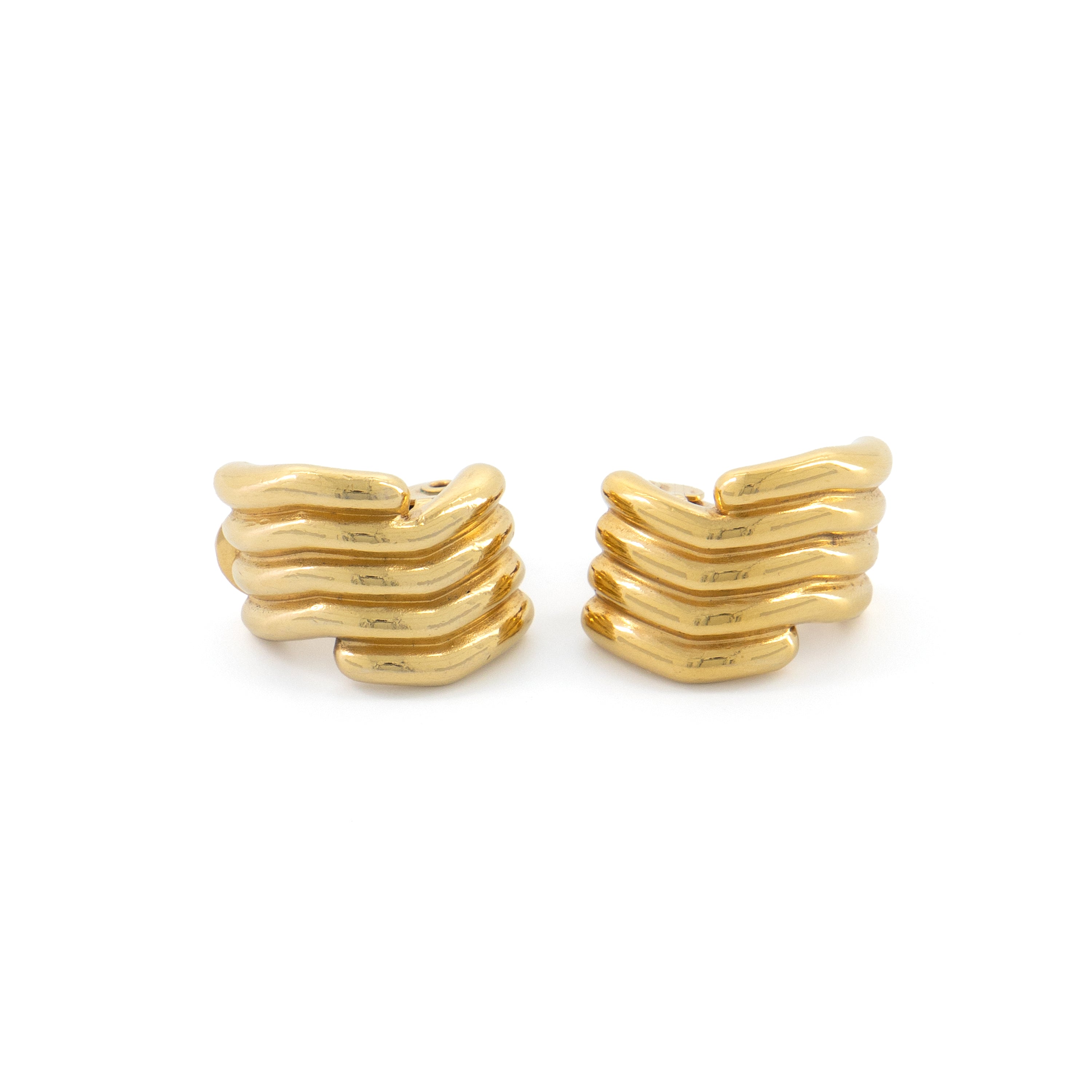 Monet Abstract Ribbed Ear Clips