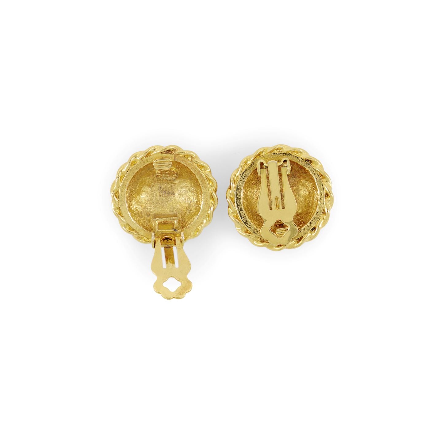 Vintage costume clip earrings in gold-plated metal back 
