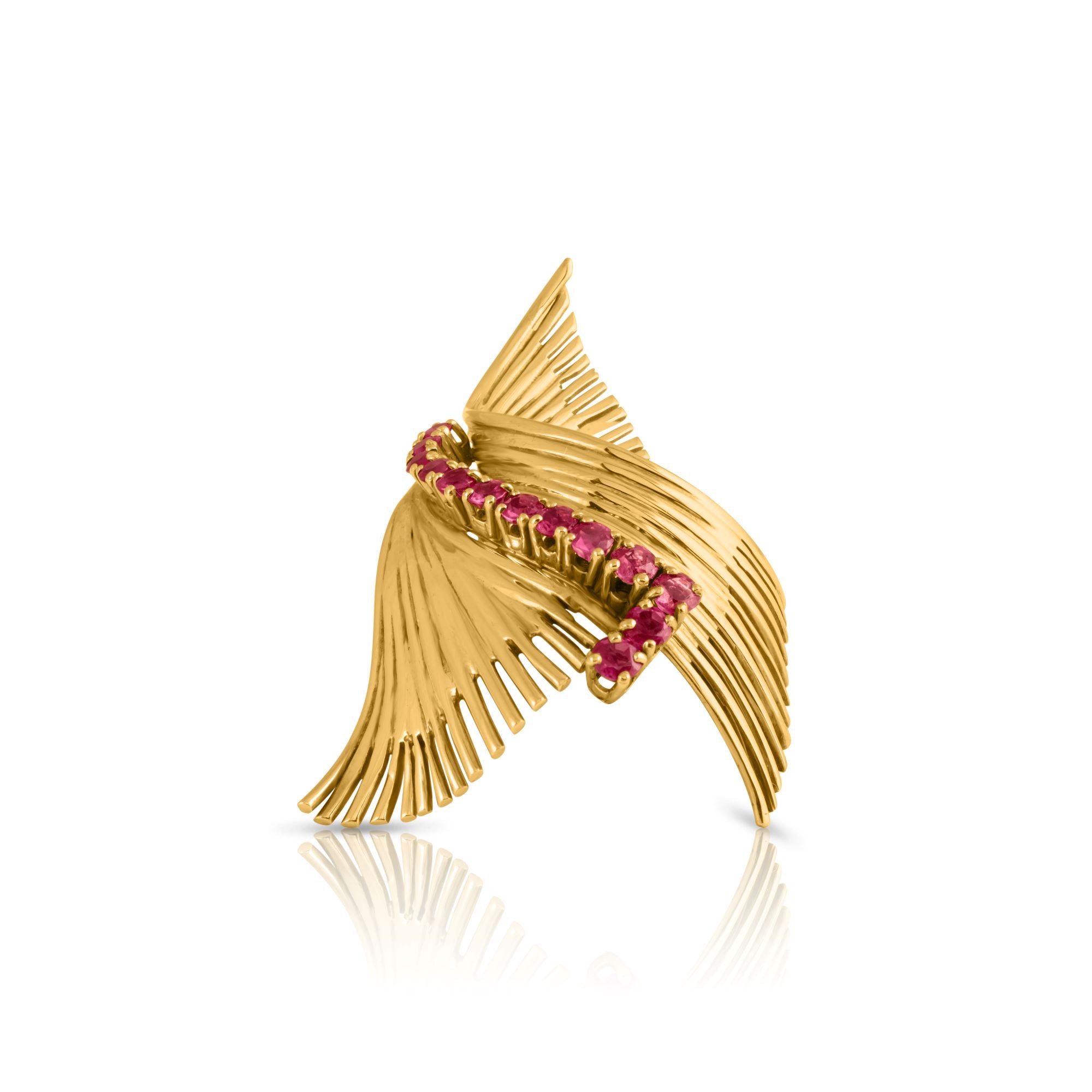 Vintage Gold and Ruby Brooch