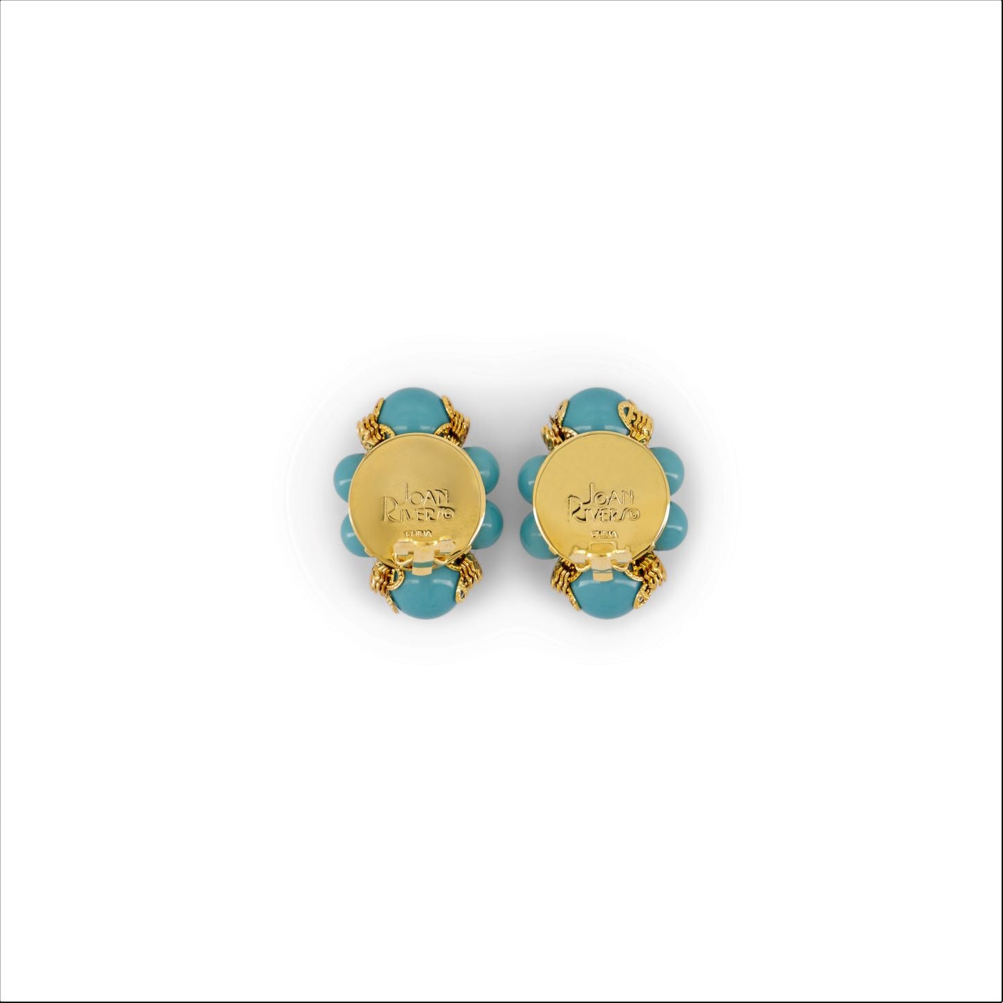 Contemporary Costume Joan Rivers Faux Turquoise ear clips