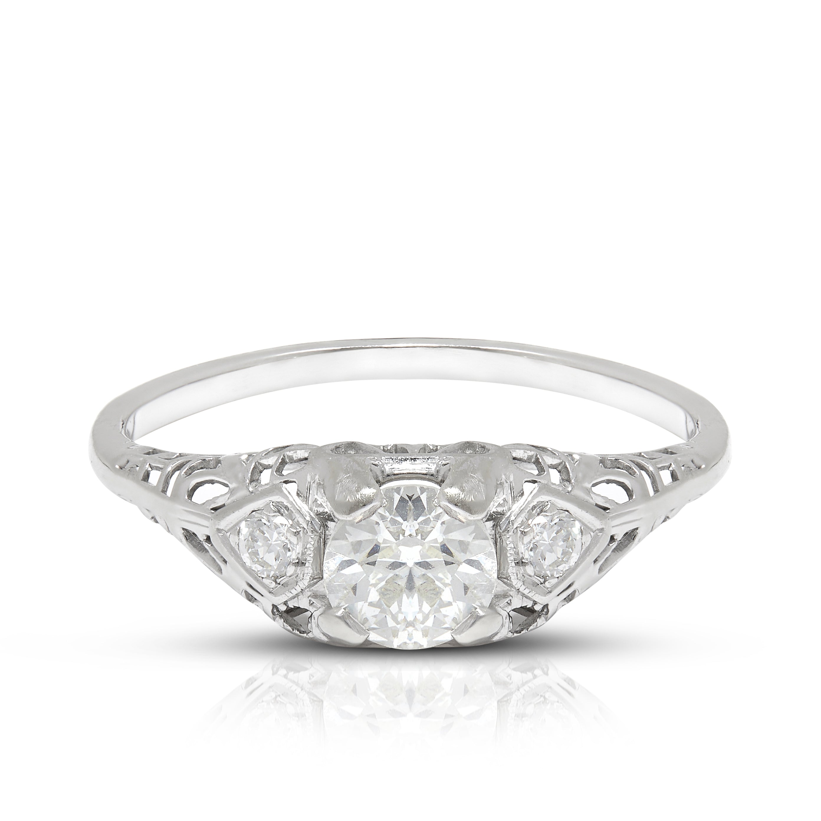 装饰艺术钻石镂空戒指