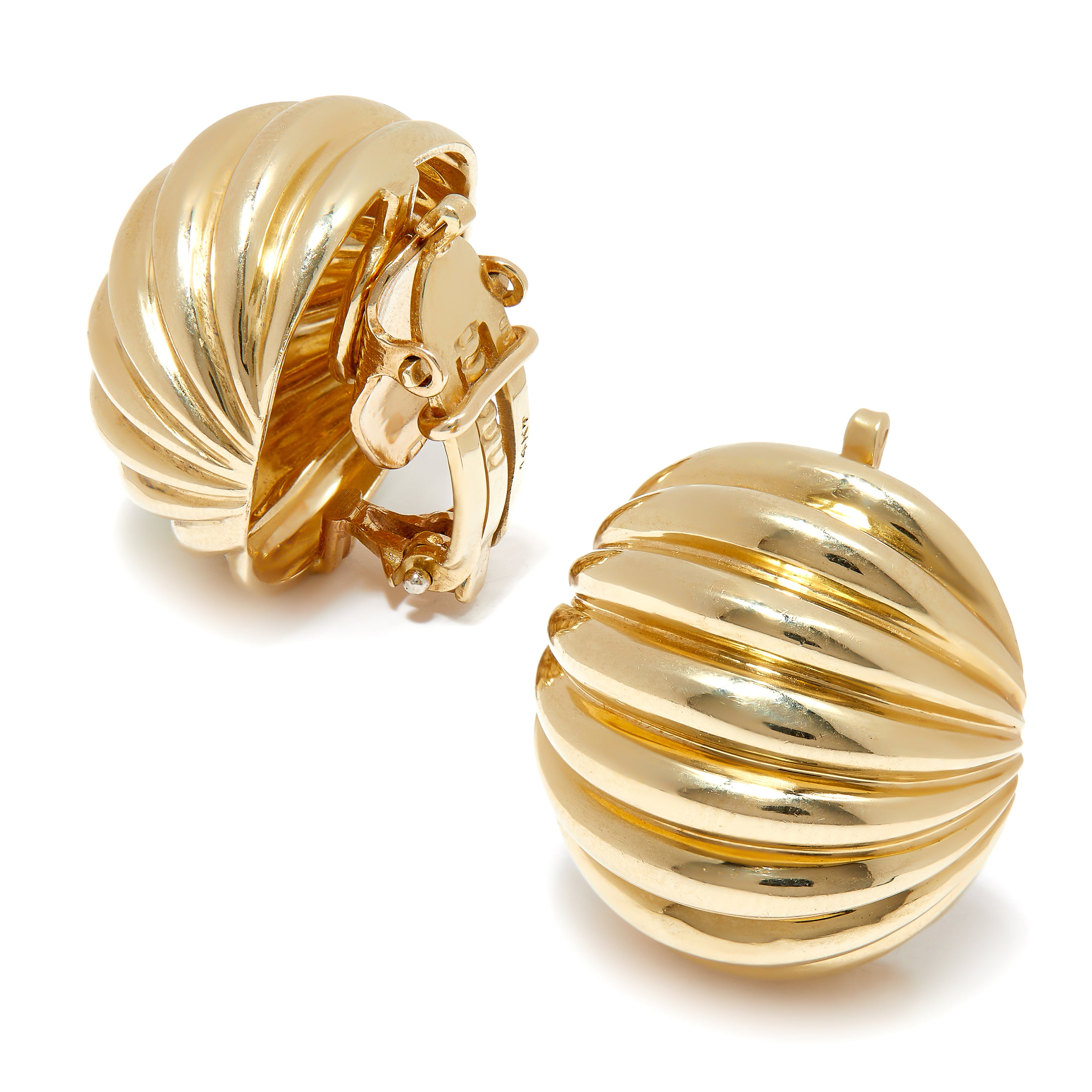 Vintage 14ct gold huggie earrings. 